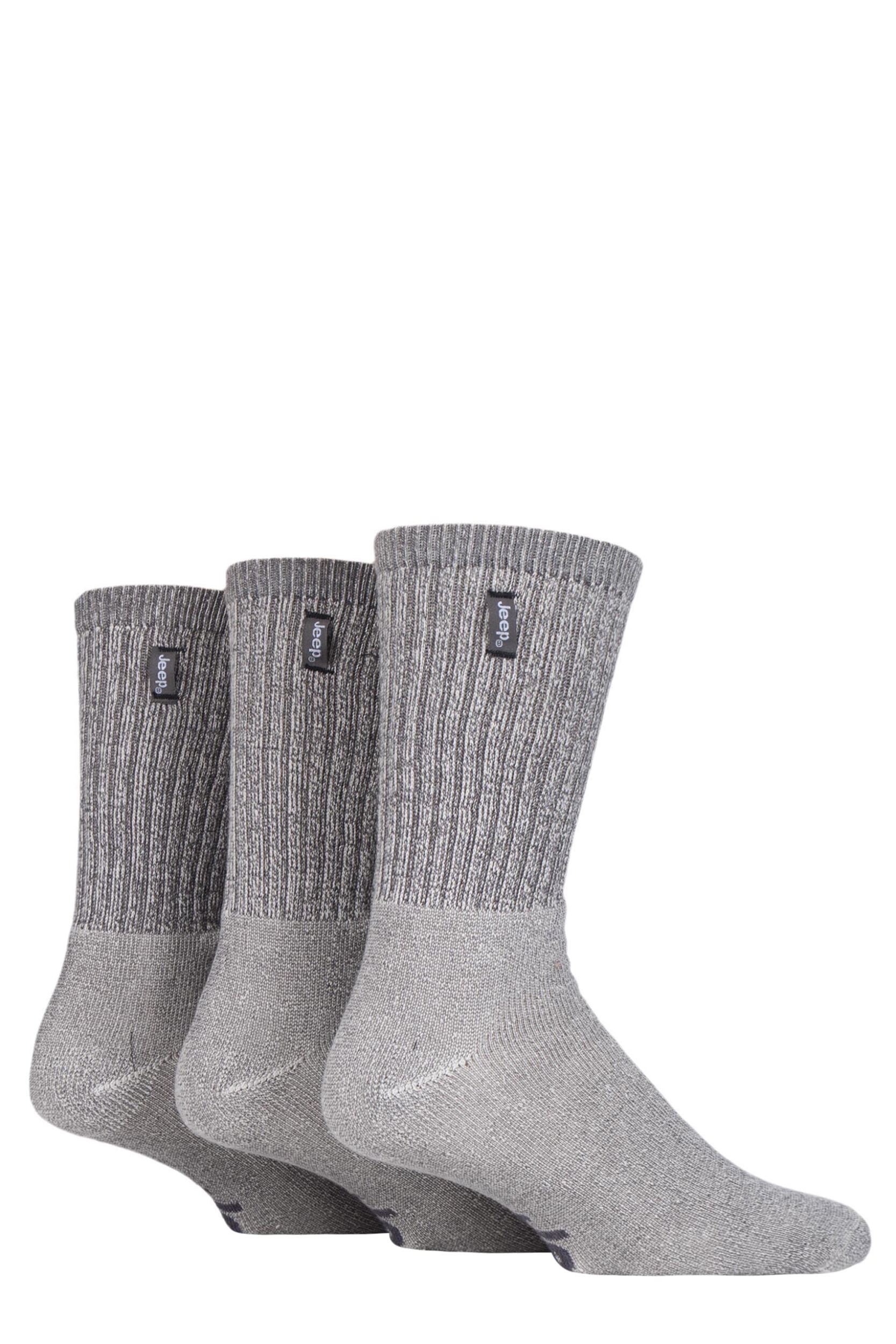 3 Pair Ecru Urban Trail Cotton Sports Socks Men's 6-11 Mens - Jeep