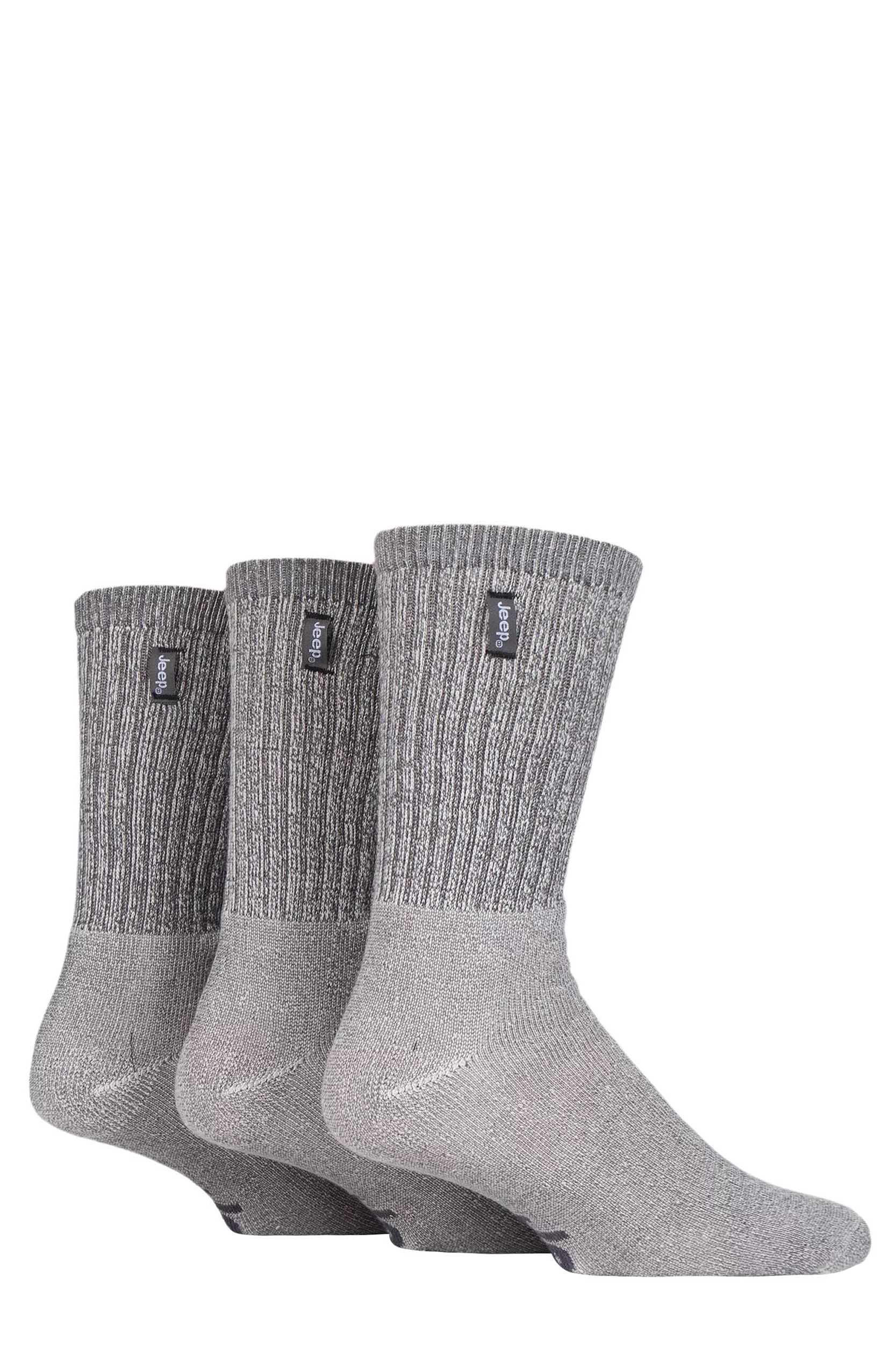 3 Pair Ecru Urban Trail Cotton Sports Socks Men's 6-11 Mens - Jeep