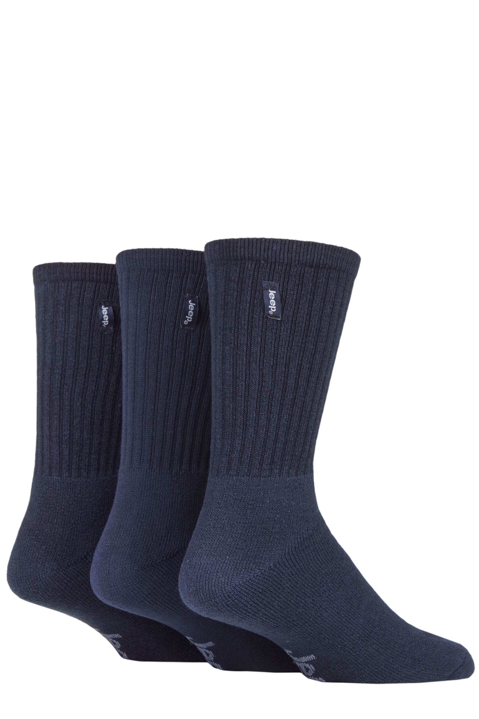 Mens 3 Pair Jeep Vintage Boot Socks Navy / Sky 6-11 Mens
