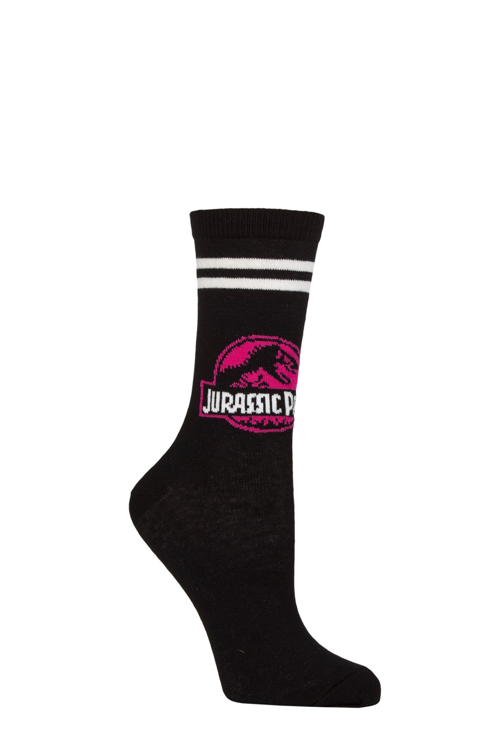 Women’s 1 Pair SOCKSHOP Jurassic Park Cotton Socks Multi 4-7 Women’s