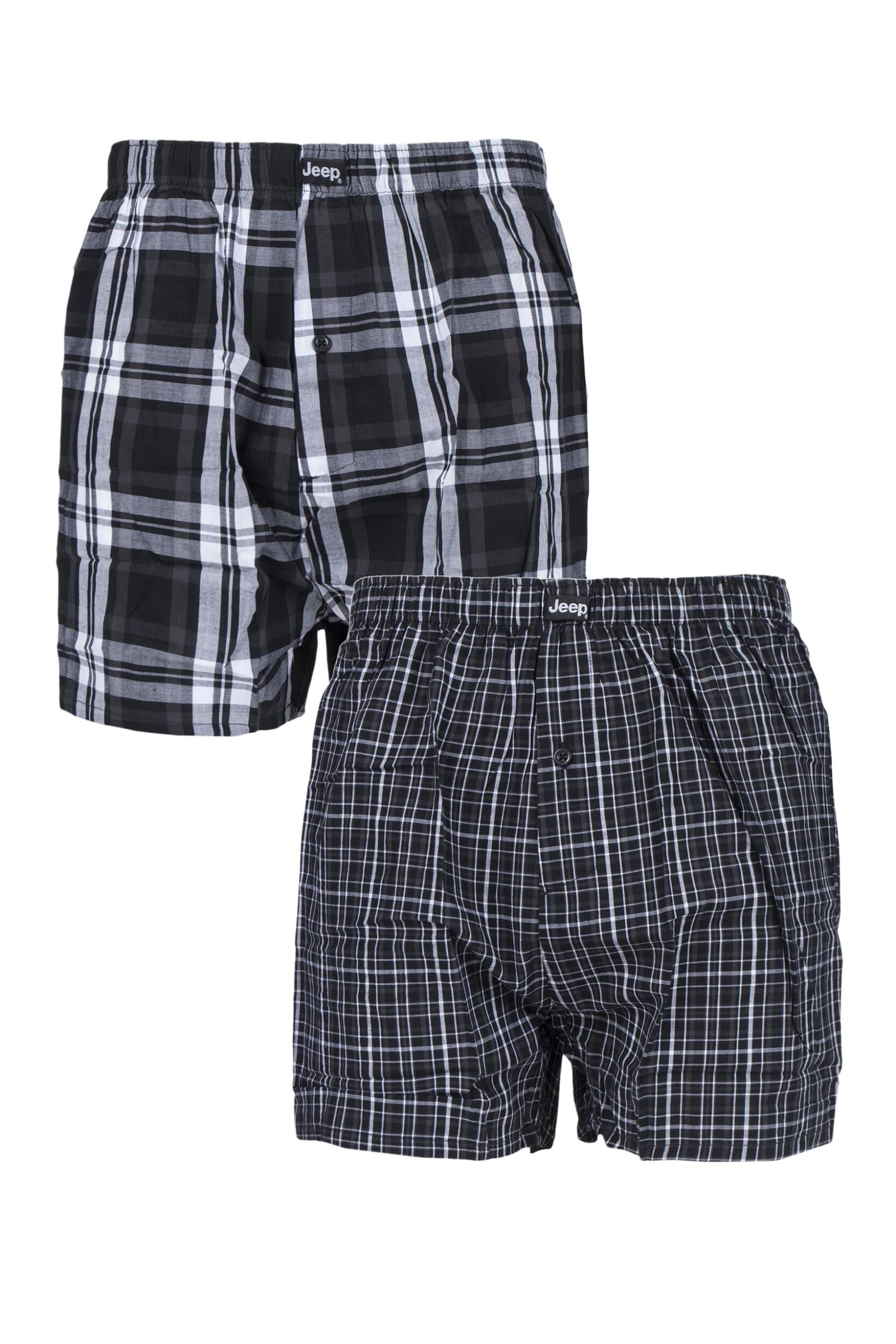 2 Pair Black Black Boxers Men's Extra Large - Jeep