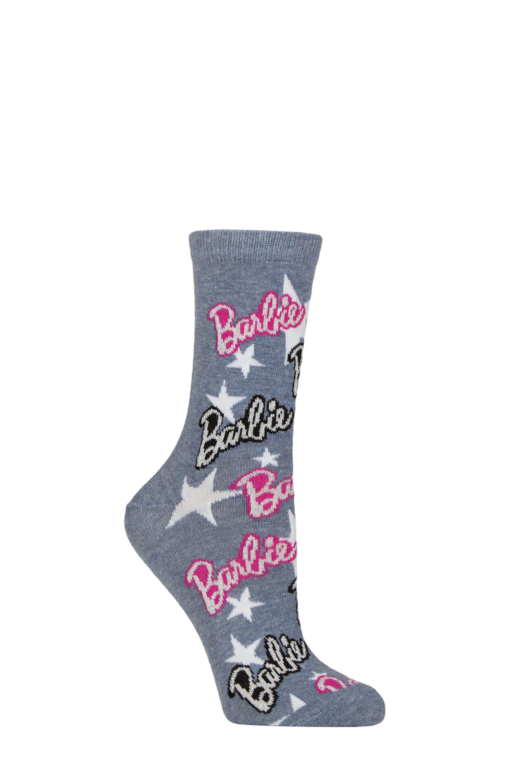 Women's 1 Pair SOCKSHOP Barbie Stars Cotton Socks Multi 4-7 Women's