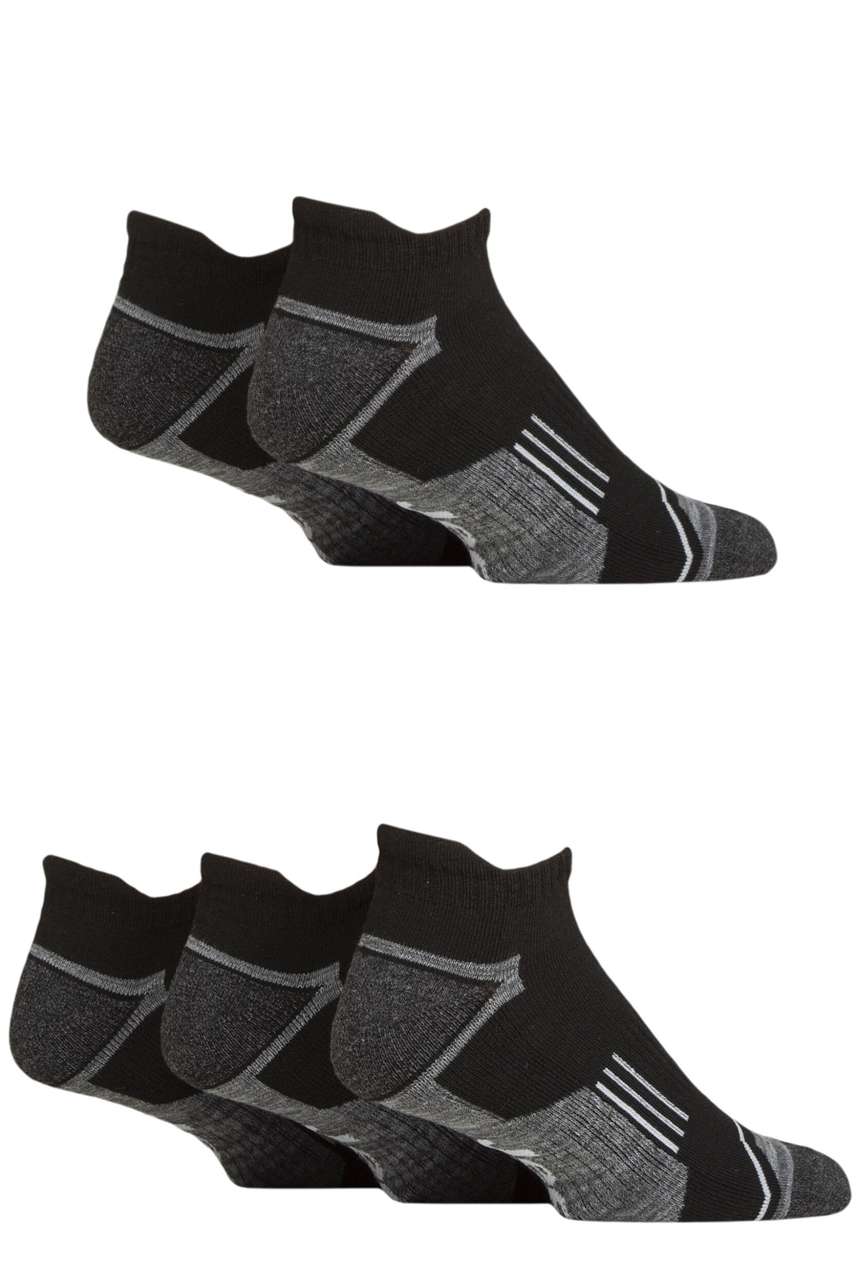Mens 5 Pair Jeep Technical Trainer Sport Socks Black 6-11