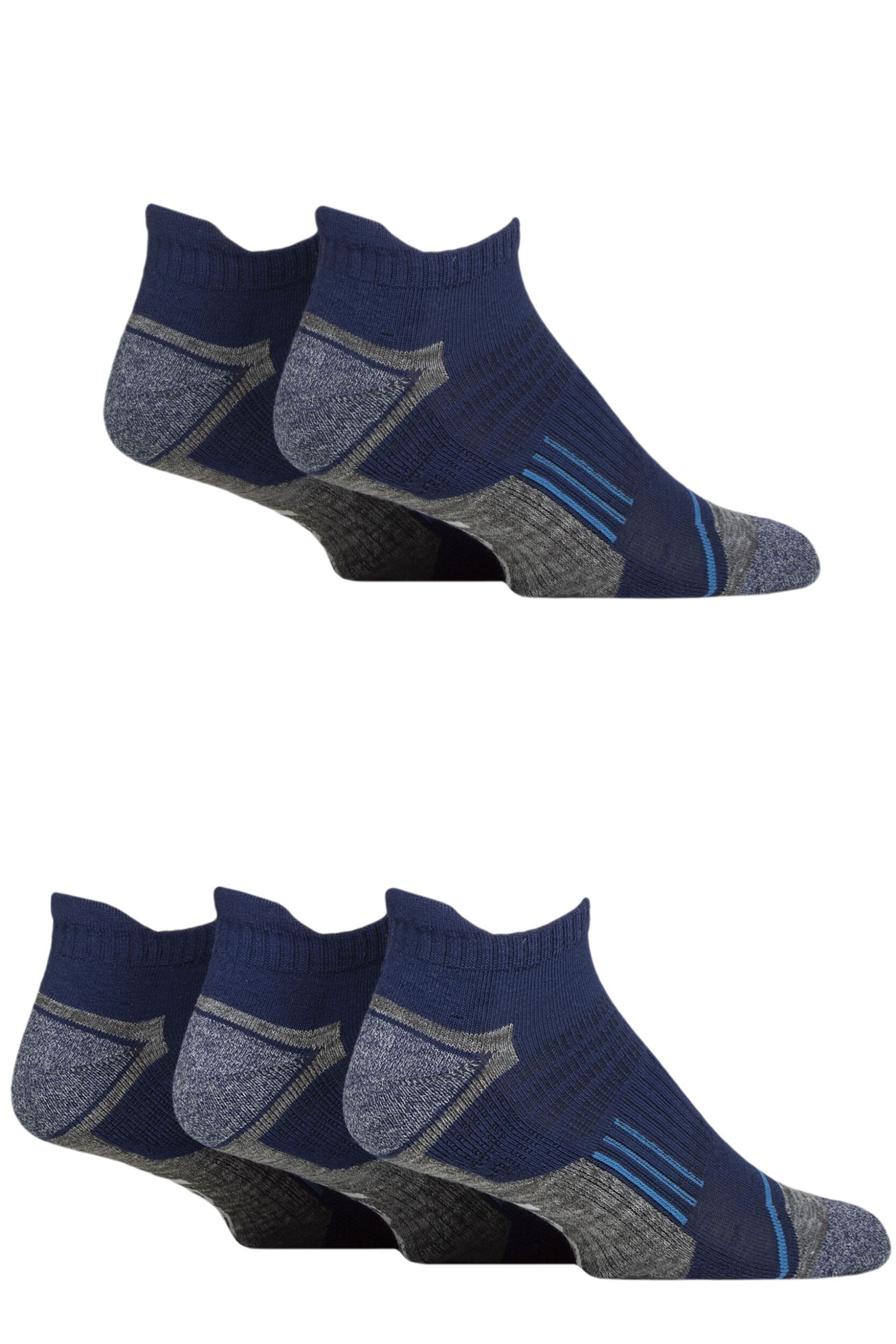 Mens 5 Pair Jeep Technical Trainer Sport Socks Navy 6-11