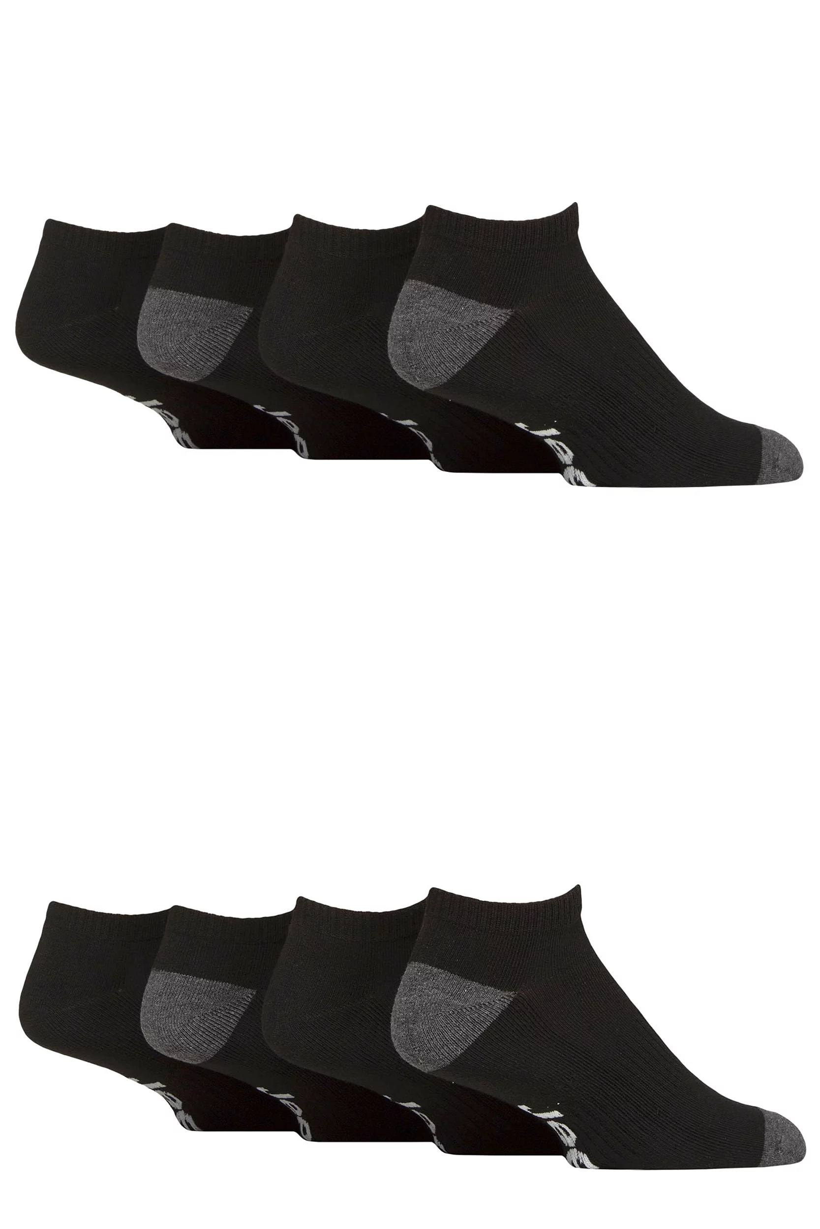 Mens 8 Pair Jeep Sport and Leisure Trainer Socks Black 6