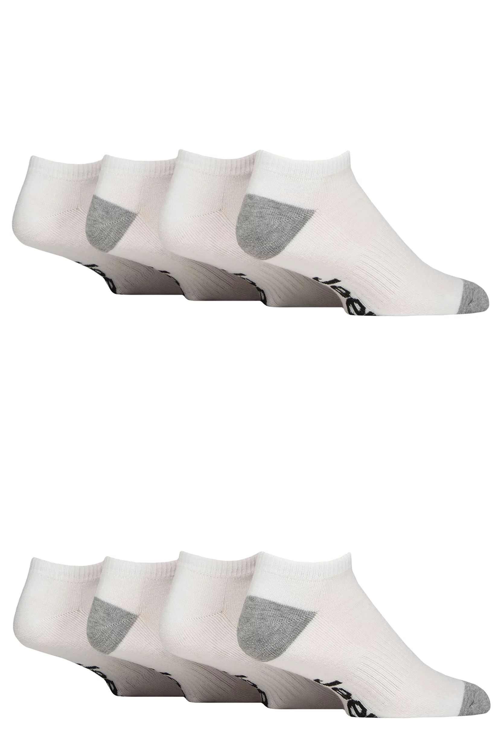 Mens 8 Pair Jeep Sport and Leisure Trainer Socks White 6