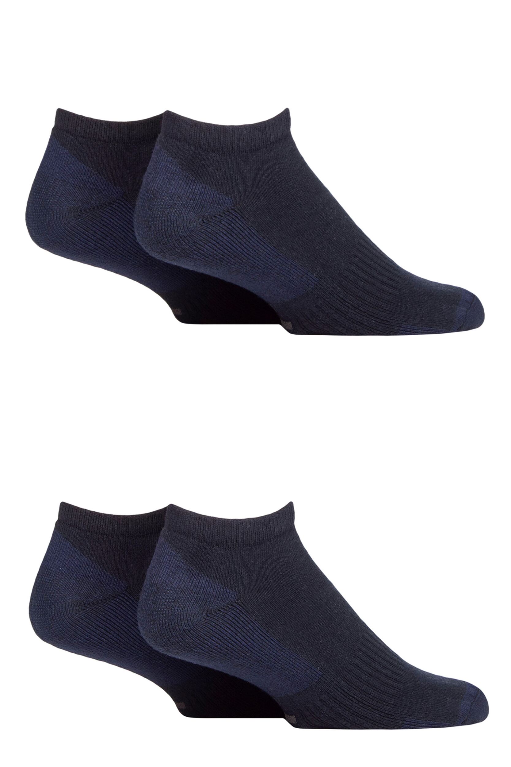Mens 4 Pair Jeep Cushioned Sports Trainer Socks Navy 6-11