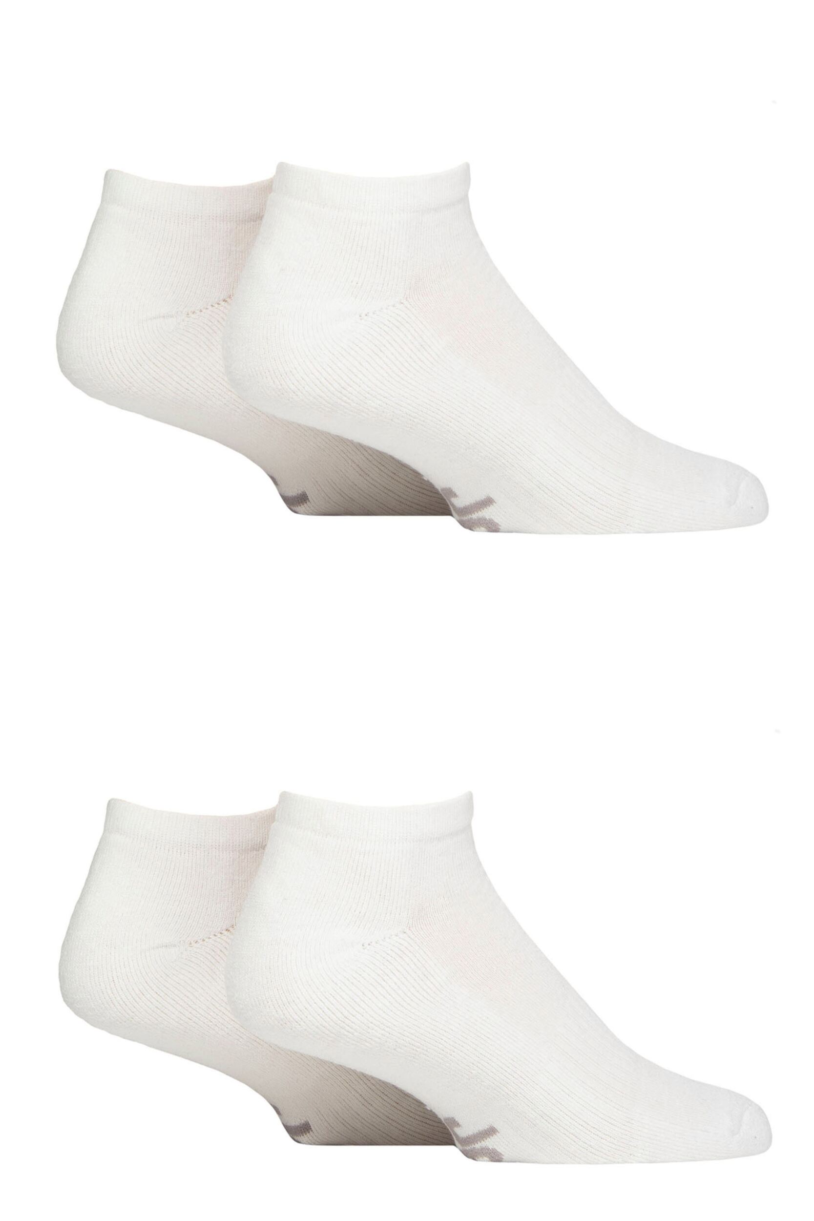 Mens 4 Pair Jeep Cushioned Sports Trainer Socks White 6-11