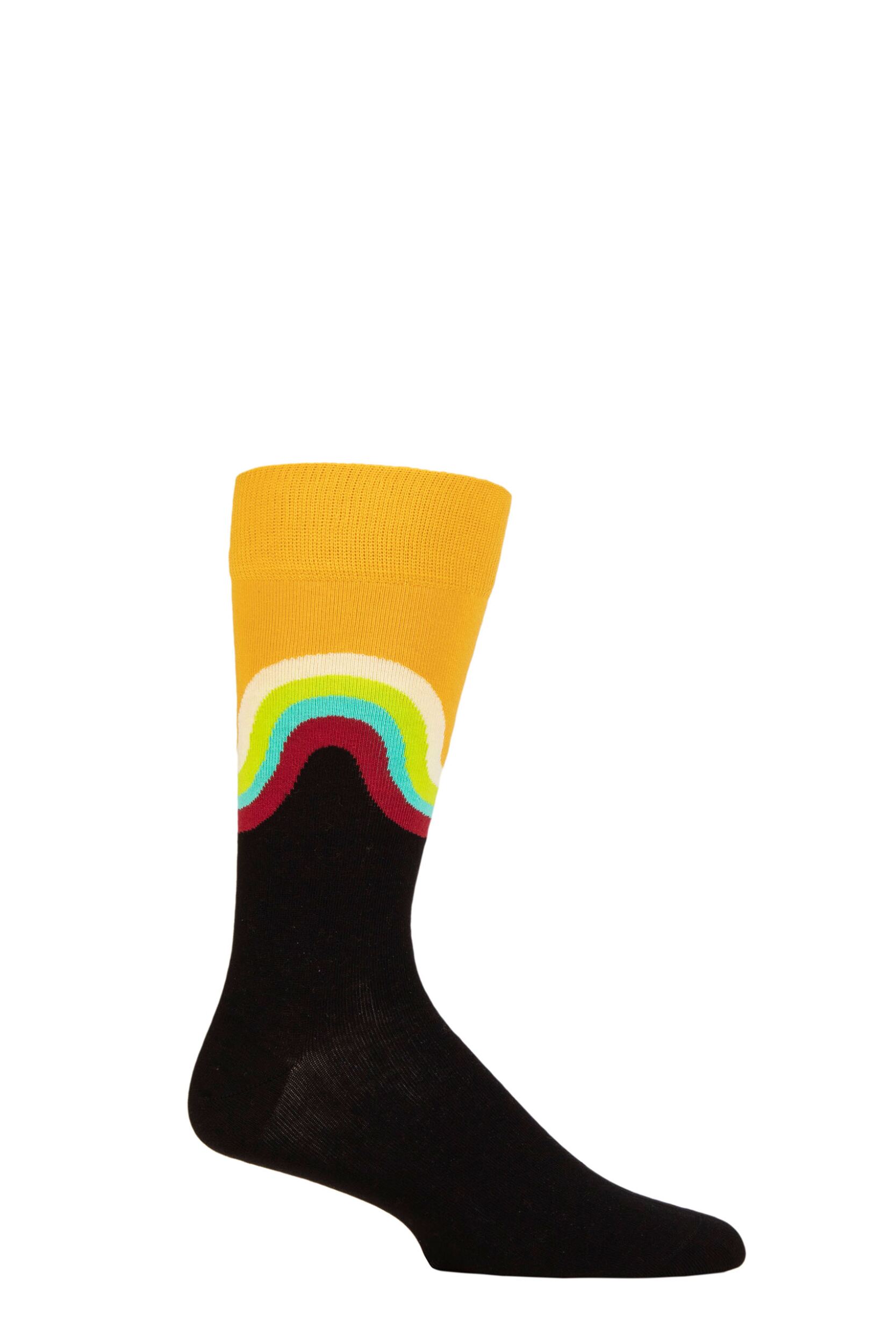 Mens and Women's 1 Pair Happy Socks Jumbo Wave Socks Multi 4-7 Unisex
