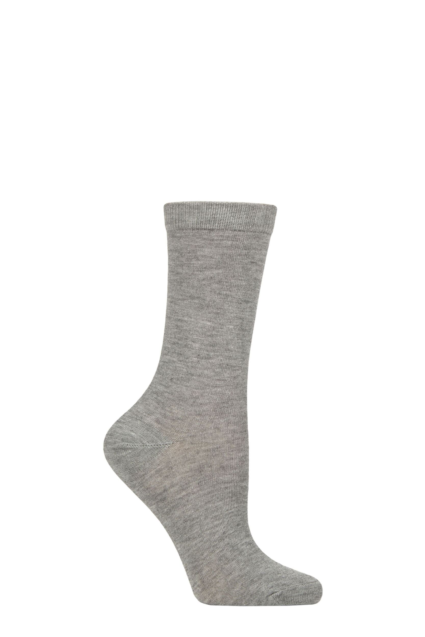 Women's 1 Pair SOCKSHOP of London Plain Bamboo Socks Light Grey 4-8