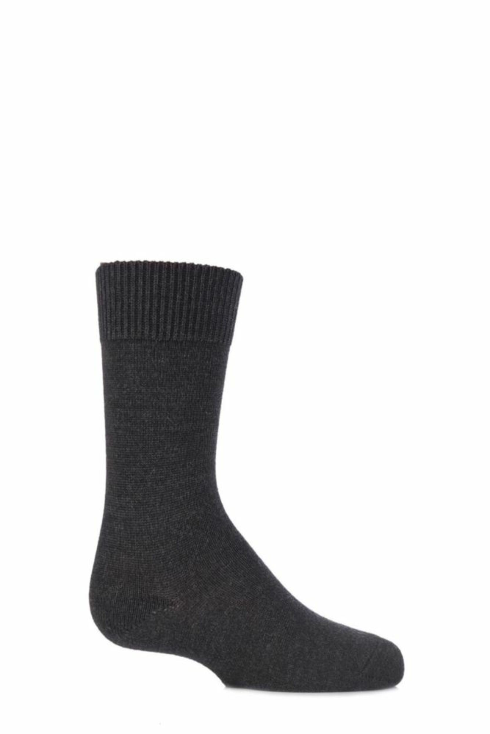 1 Pair Anthracite Melange Comfort Wool Plain Socks Kids Unisex  - Falke