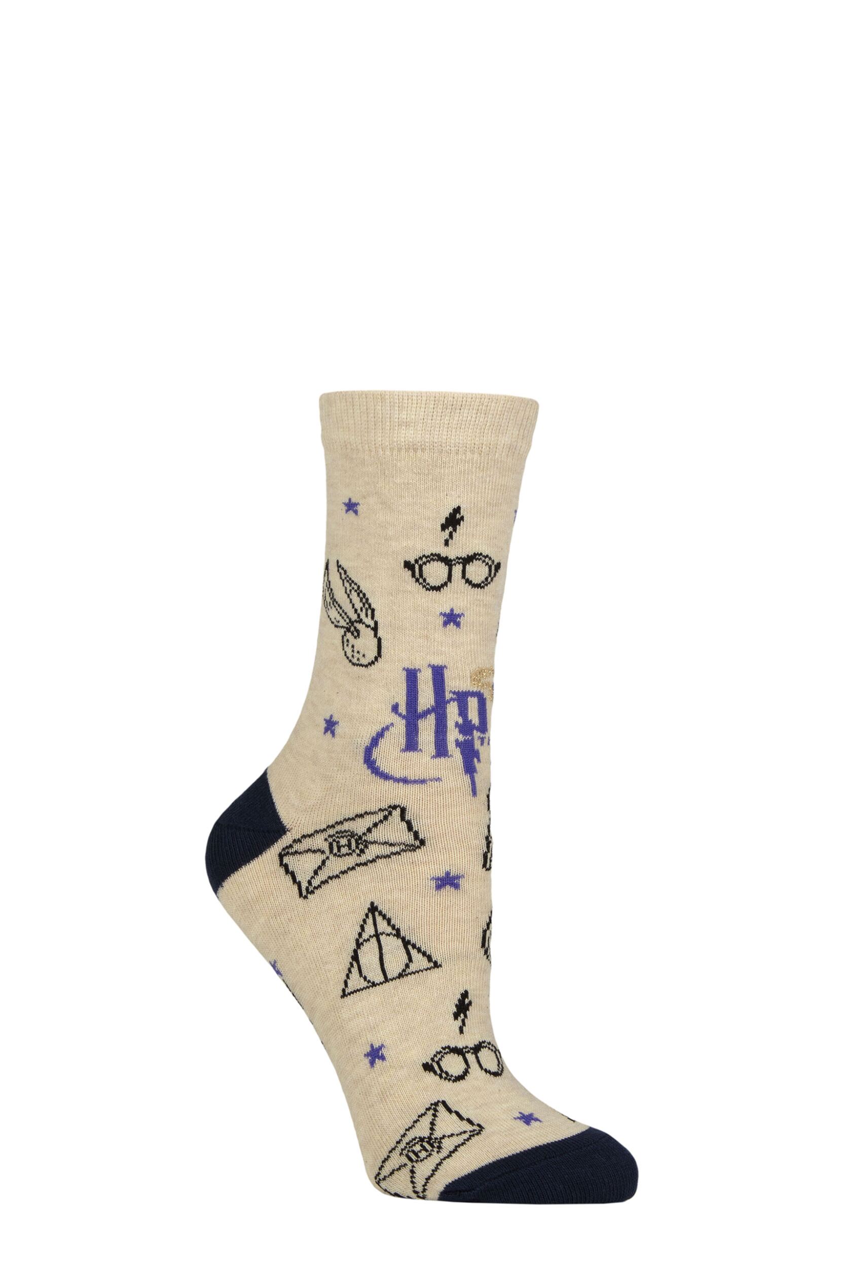 Image of Women's 1 Pair SOCKSHOP Harry Potter Cotton Socks Multi 4-7 Women's