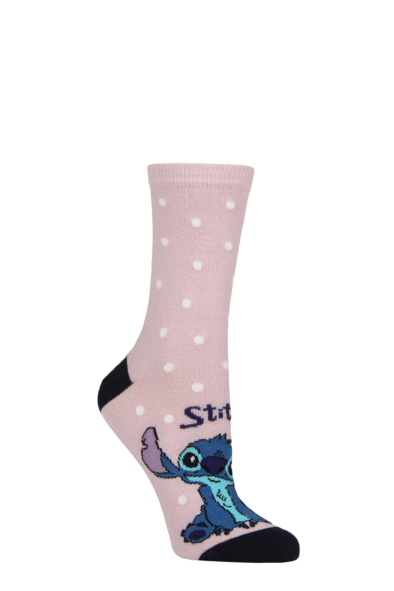 Women's 1 Pair SOCKSHOP Disney Stitch Cotton Socks Multi 4-7 Women'