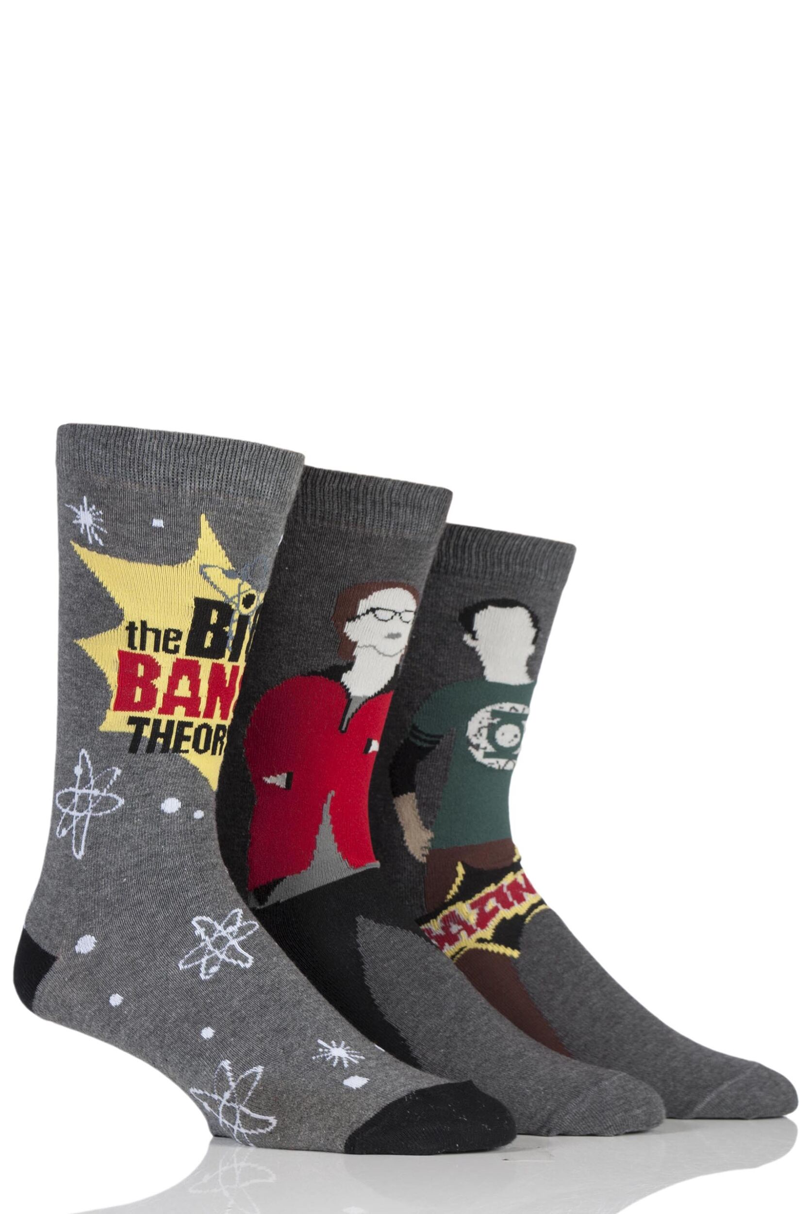 3 Pair Assorted Big Bang Theory Socks Men's 6-11 Mens - Film & TV Characters
