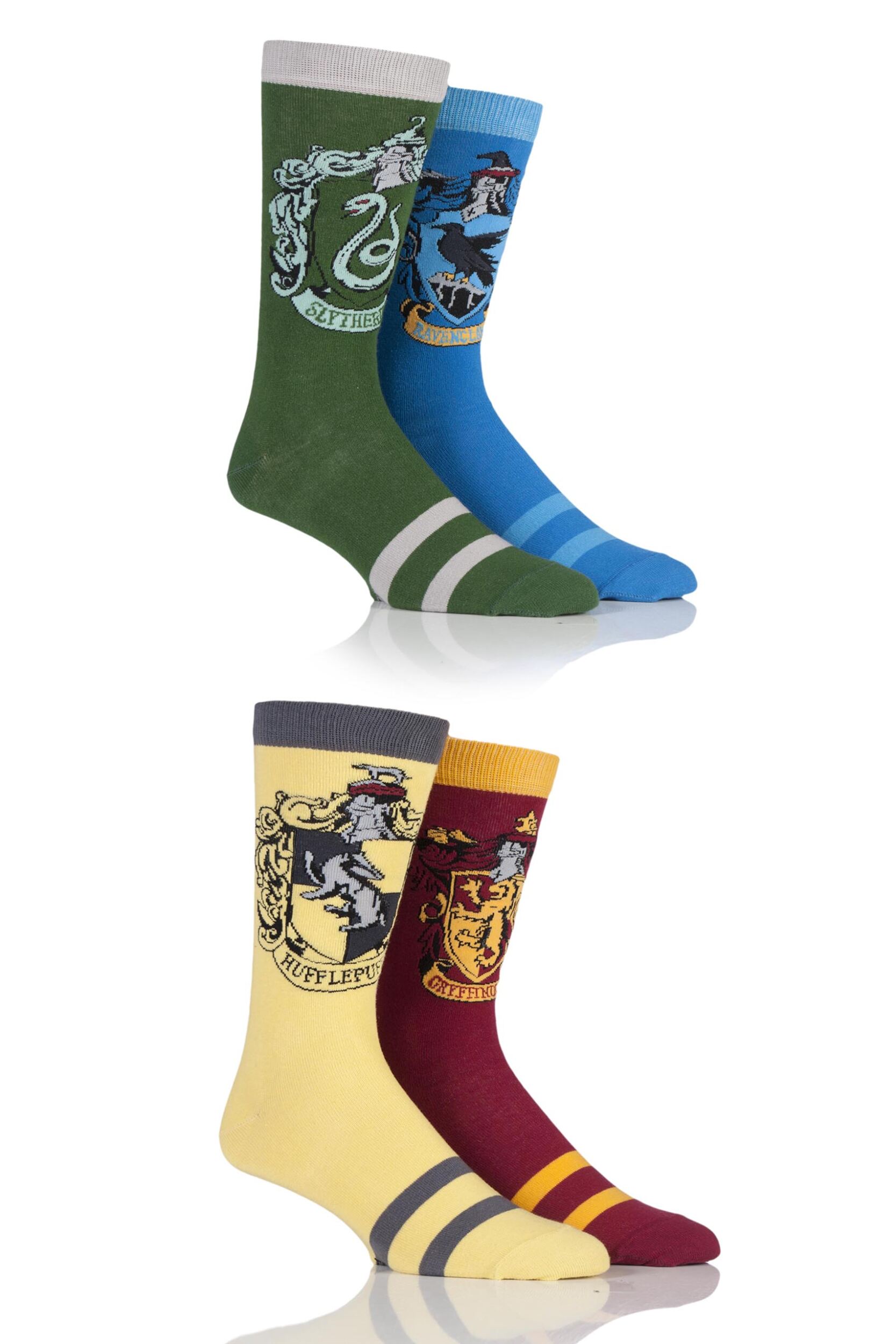 4 Pair Assorted Harry Potter House Badge Socks Men's 6-11 Mens - Film & TV Characters