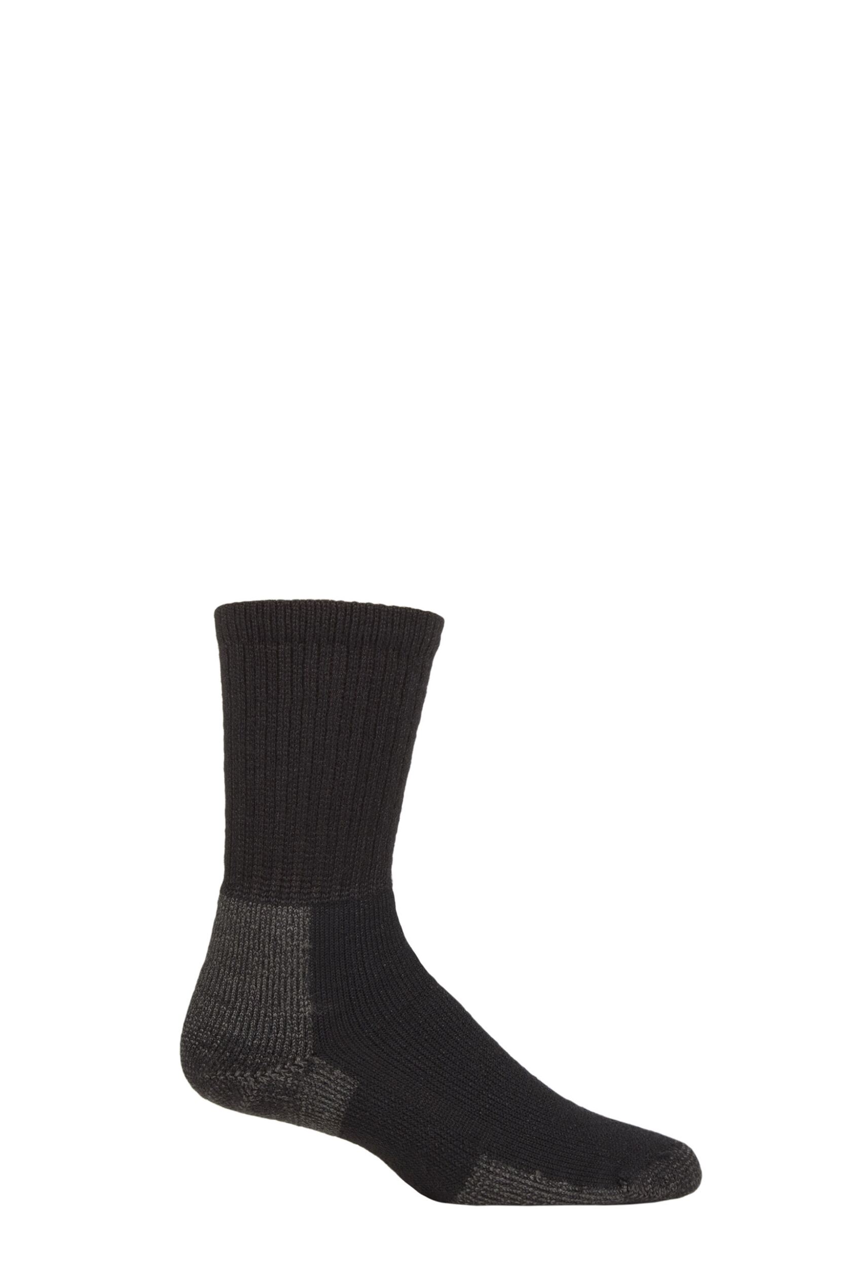 1 Pair Black Hiking Thick Cushion Socks With Thorlon Men's 5-8 Mens - Thorlos
