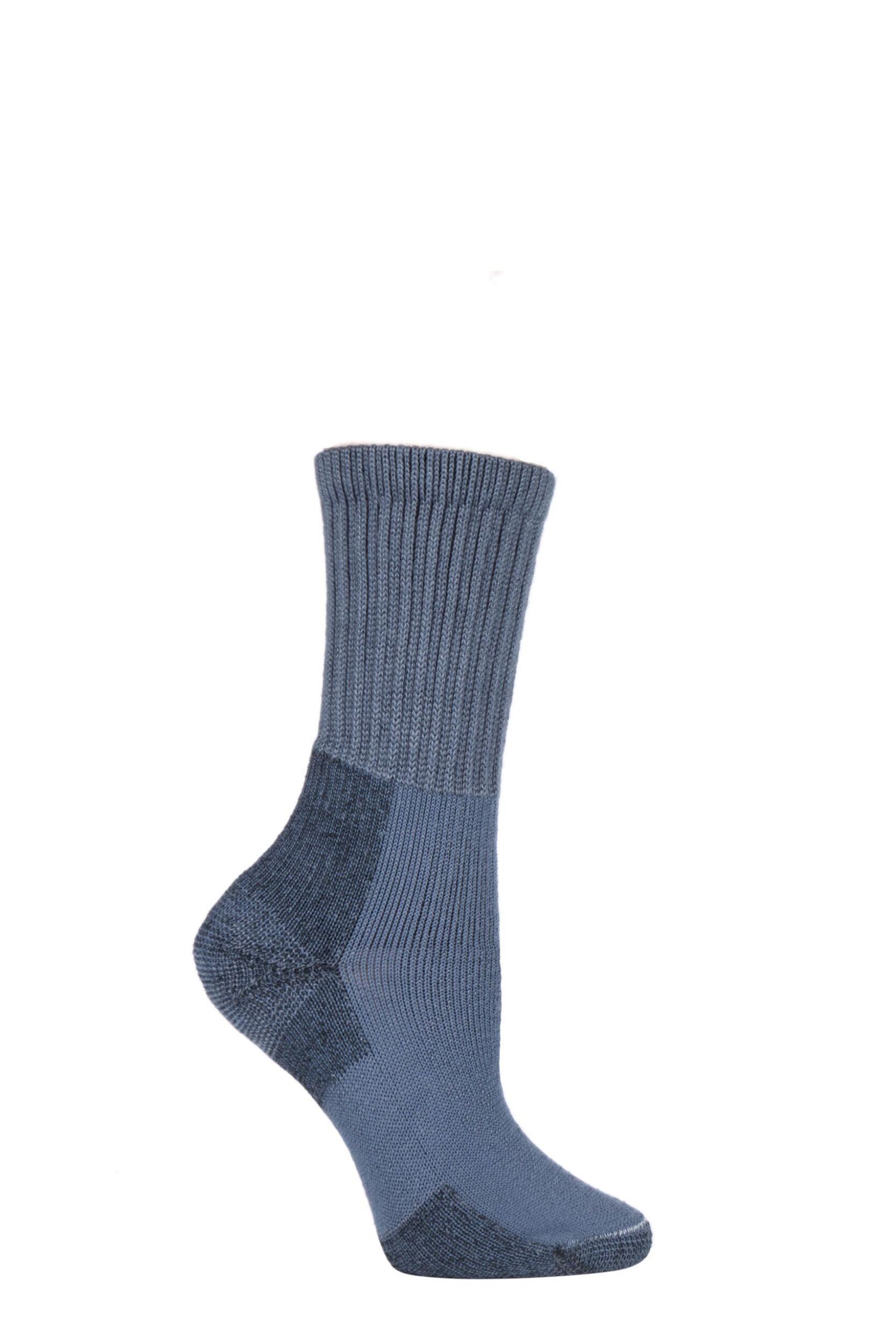 Image of 1 Pair Slate Blue Hiking Thick Cushion Socks With Thorlon Ladies 5.5-7.5 Ladies - Thorlos