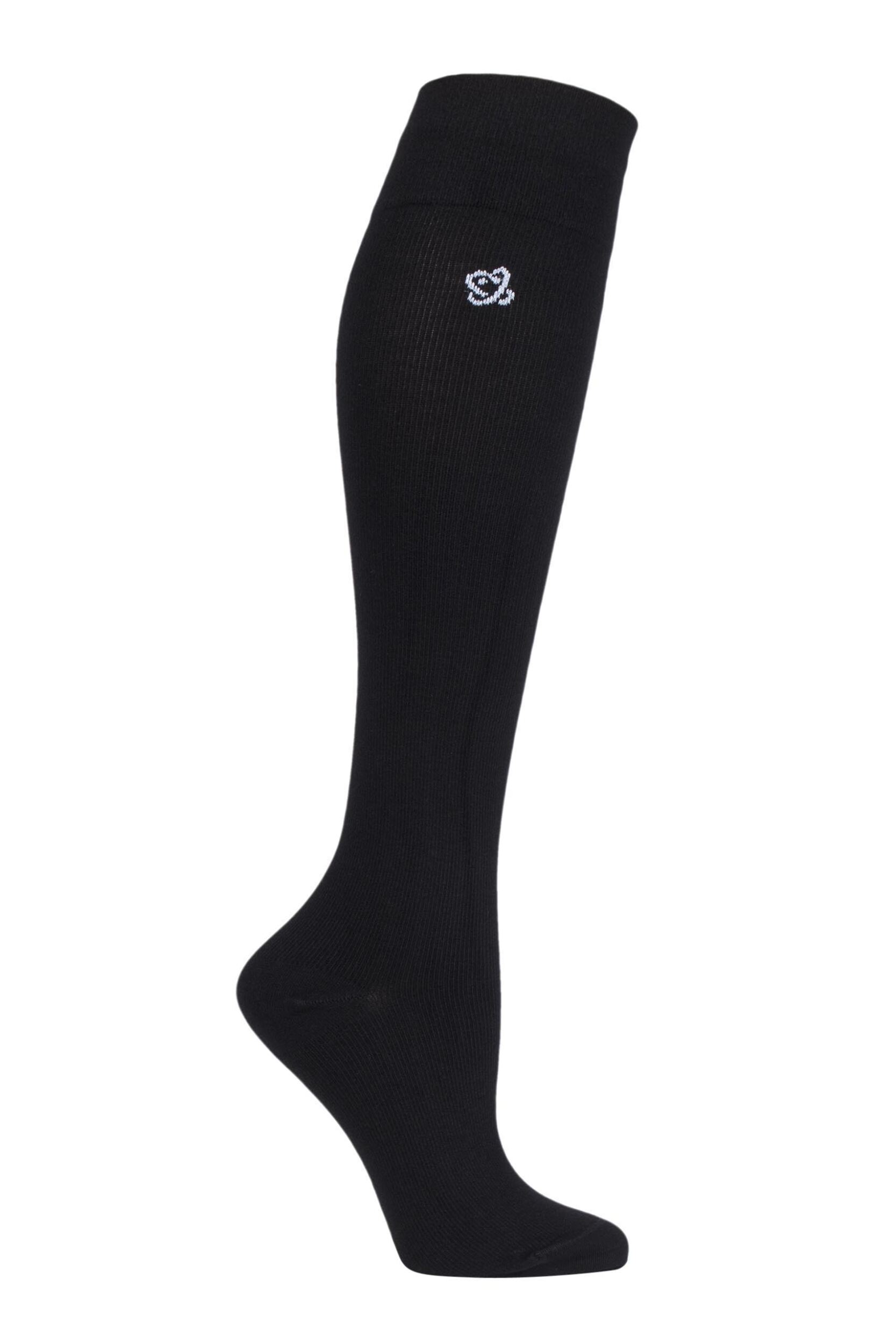 1 Pair Black Milk Compression Socks Unisex 4-6 Unisex - Atom