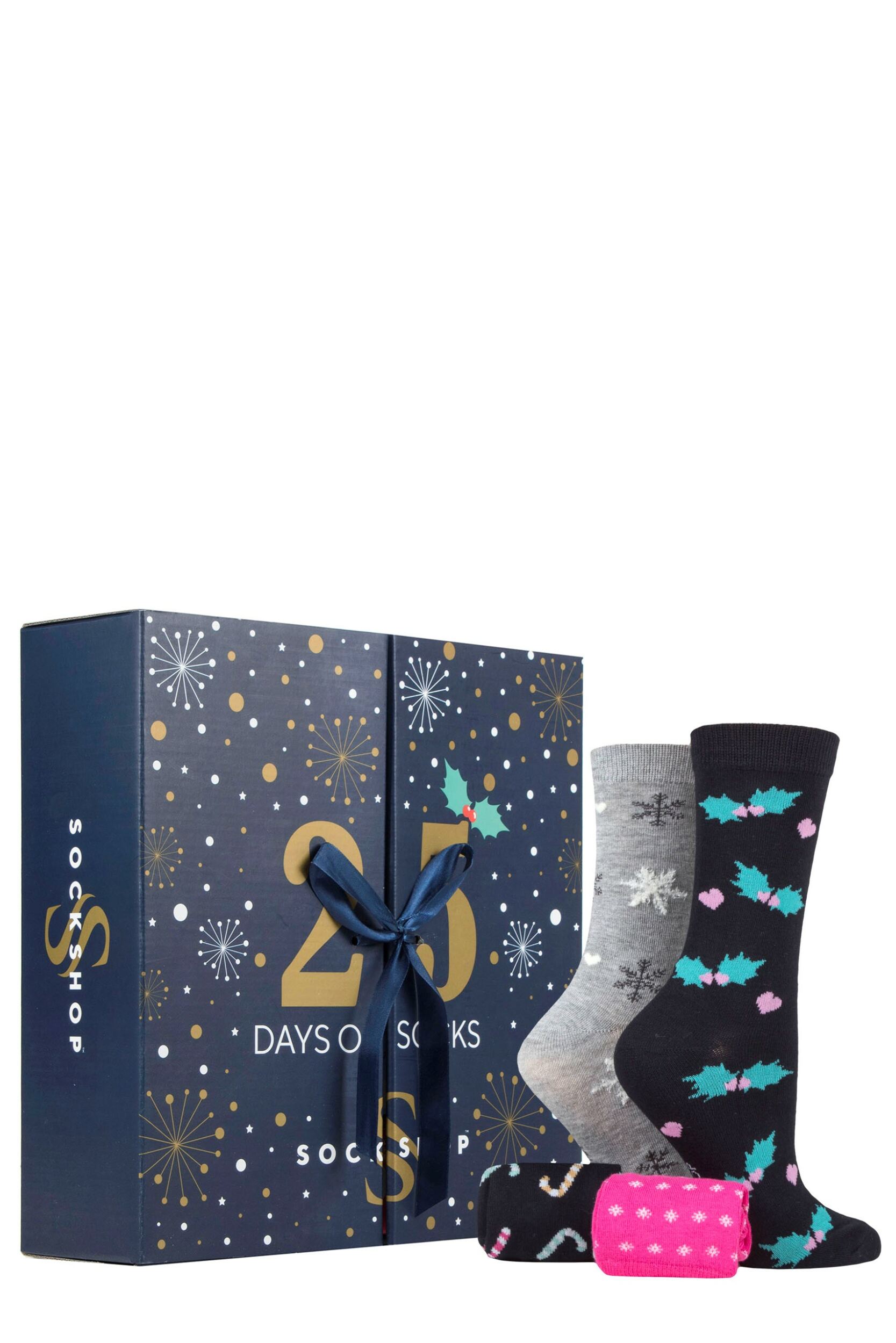 Mens and Ladies SOCKSHOP 25 Pair Christmas Advent Calendar Assorted 4-8 Ladies