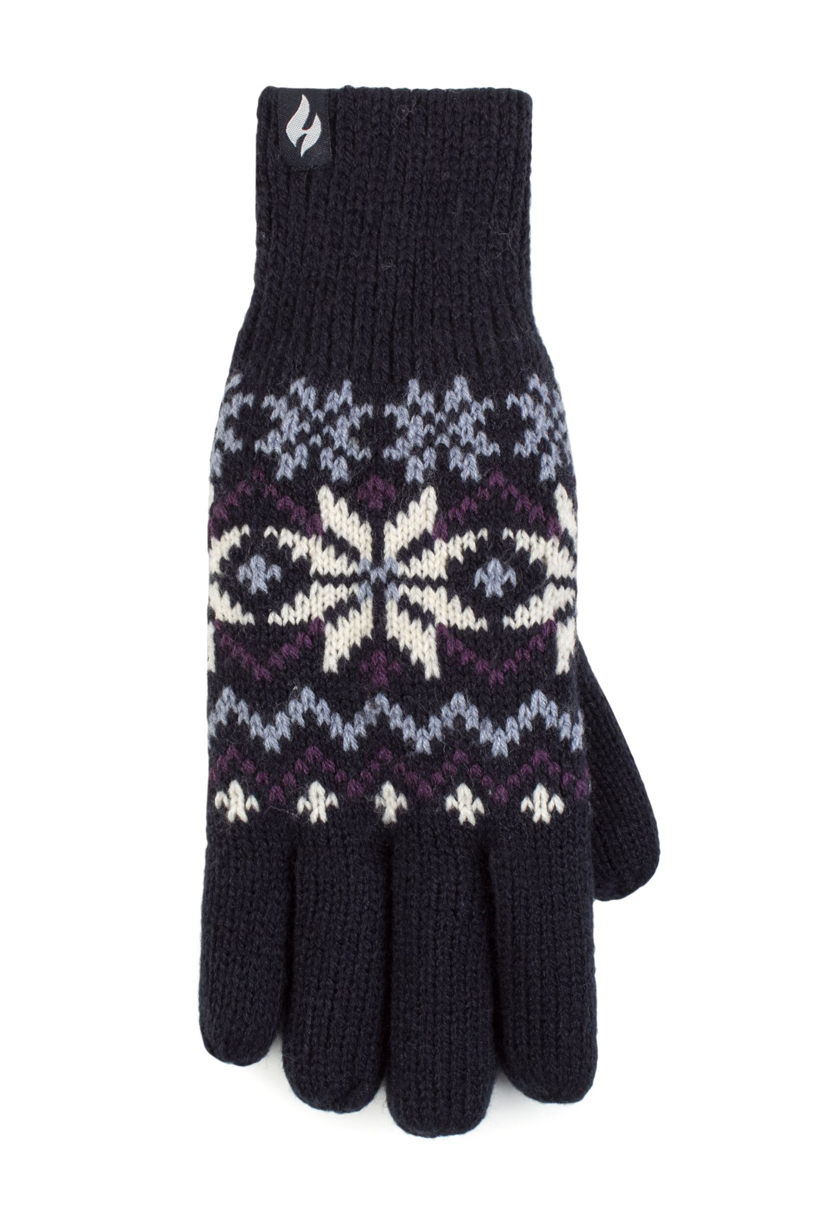 Women's 1 Pack SOCKSHOP Heat Holders Avens Patterned Gloves Navy M/L