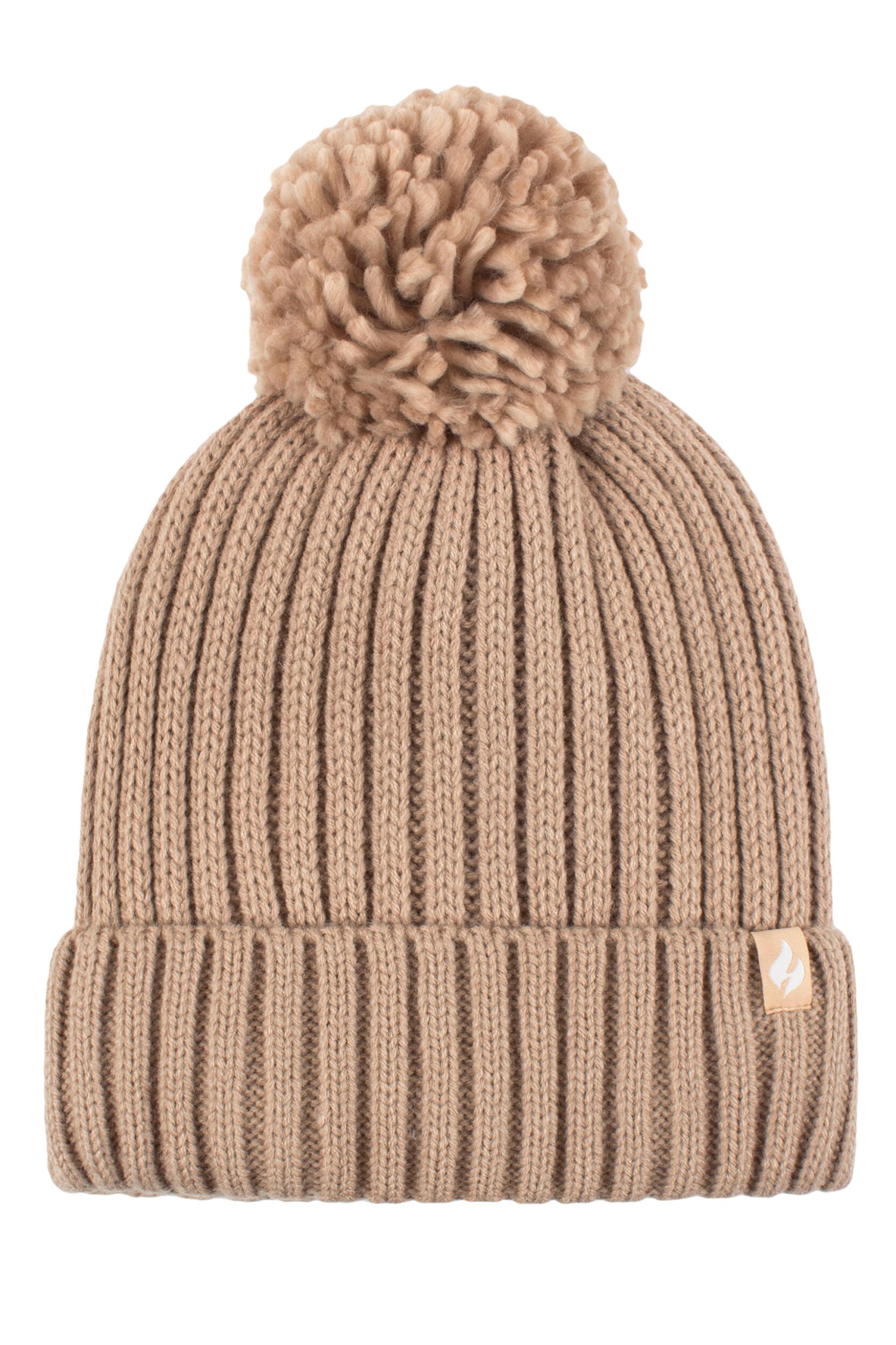 Women’s 1 Pack SOCKSHOP Heat Holders Arden Pom Pom Hat Beige One Size