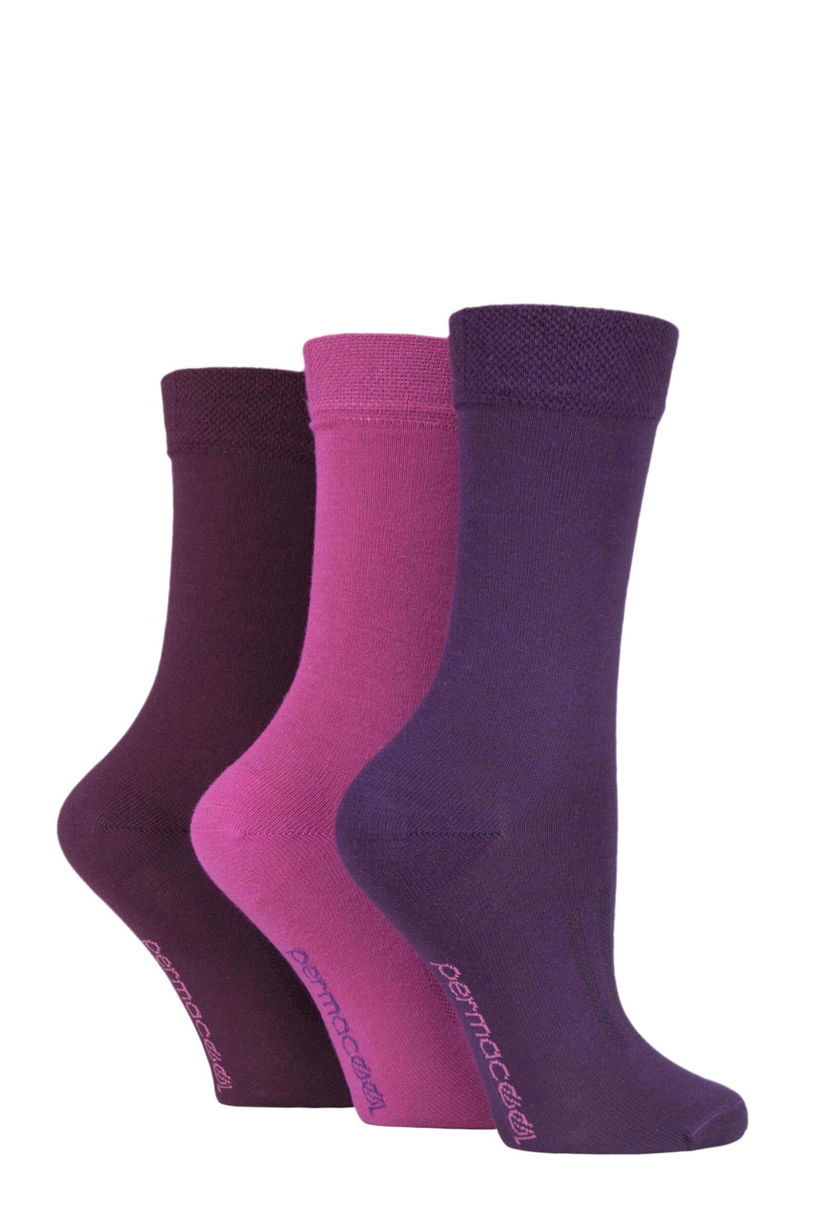 Mens and Women's 3 Pair SOCKSHOP PermaCool Evaporation Cooling Socks Pink / Purple 3-5.5 Unisex
