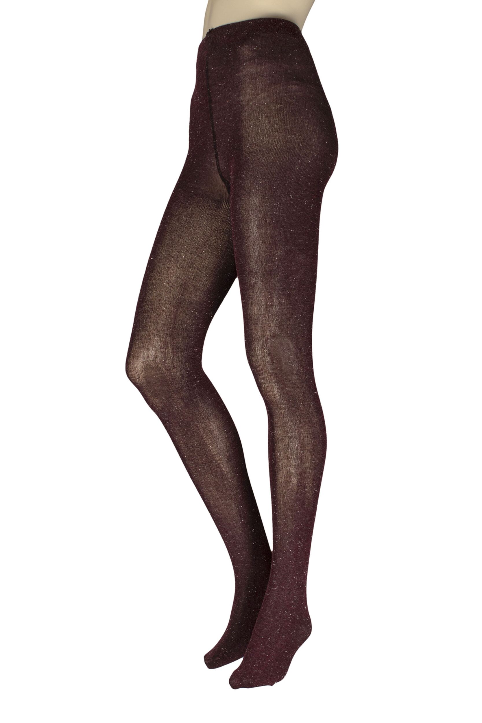 Women's 1 Pair Trasparenze Lightning Wool and Viscose Tights Bordo XL