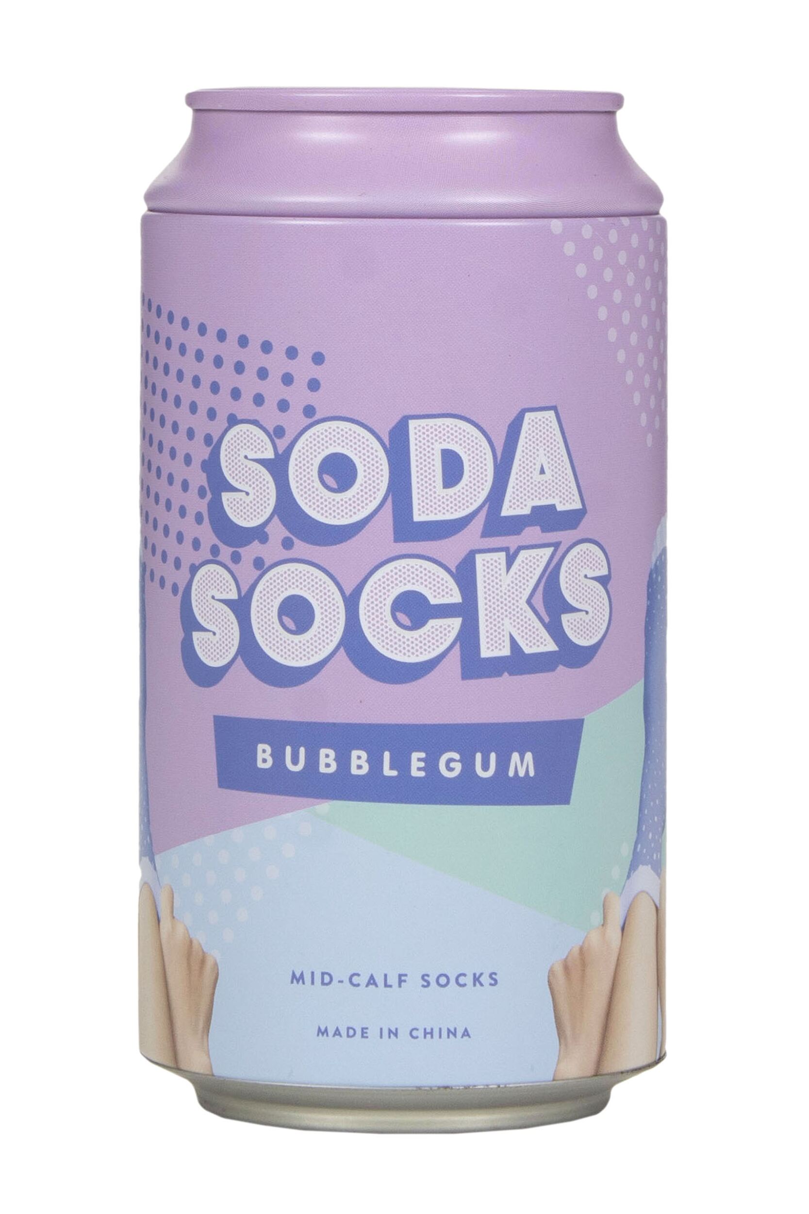 Luckies of London 1 Pair Soda Can Gift Box Cotton Socks Bubblegum 4-7 UK