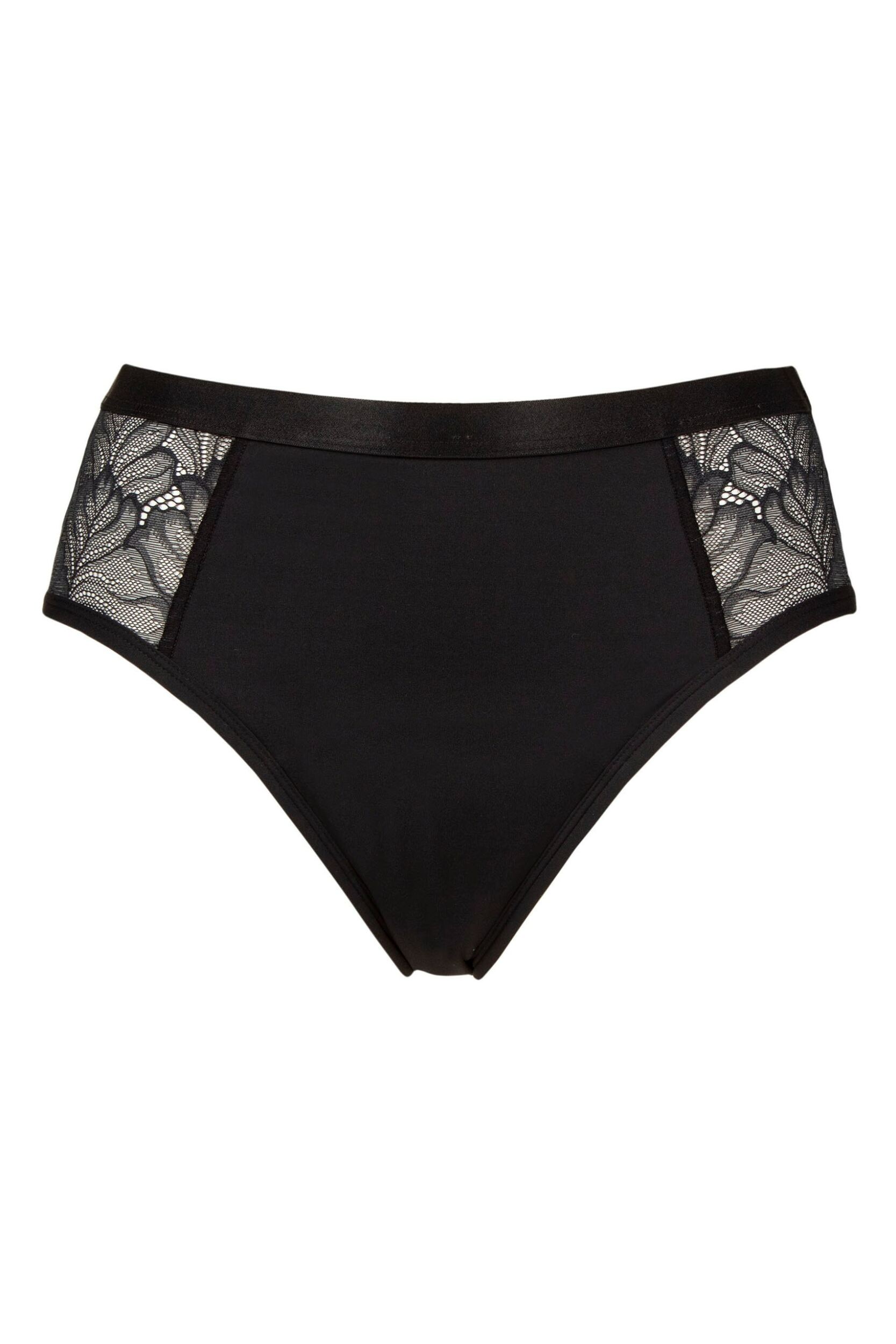 Women's 1 Pack Love Luna Luxe Lace Midi Briefs Black UK 16-18