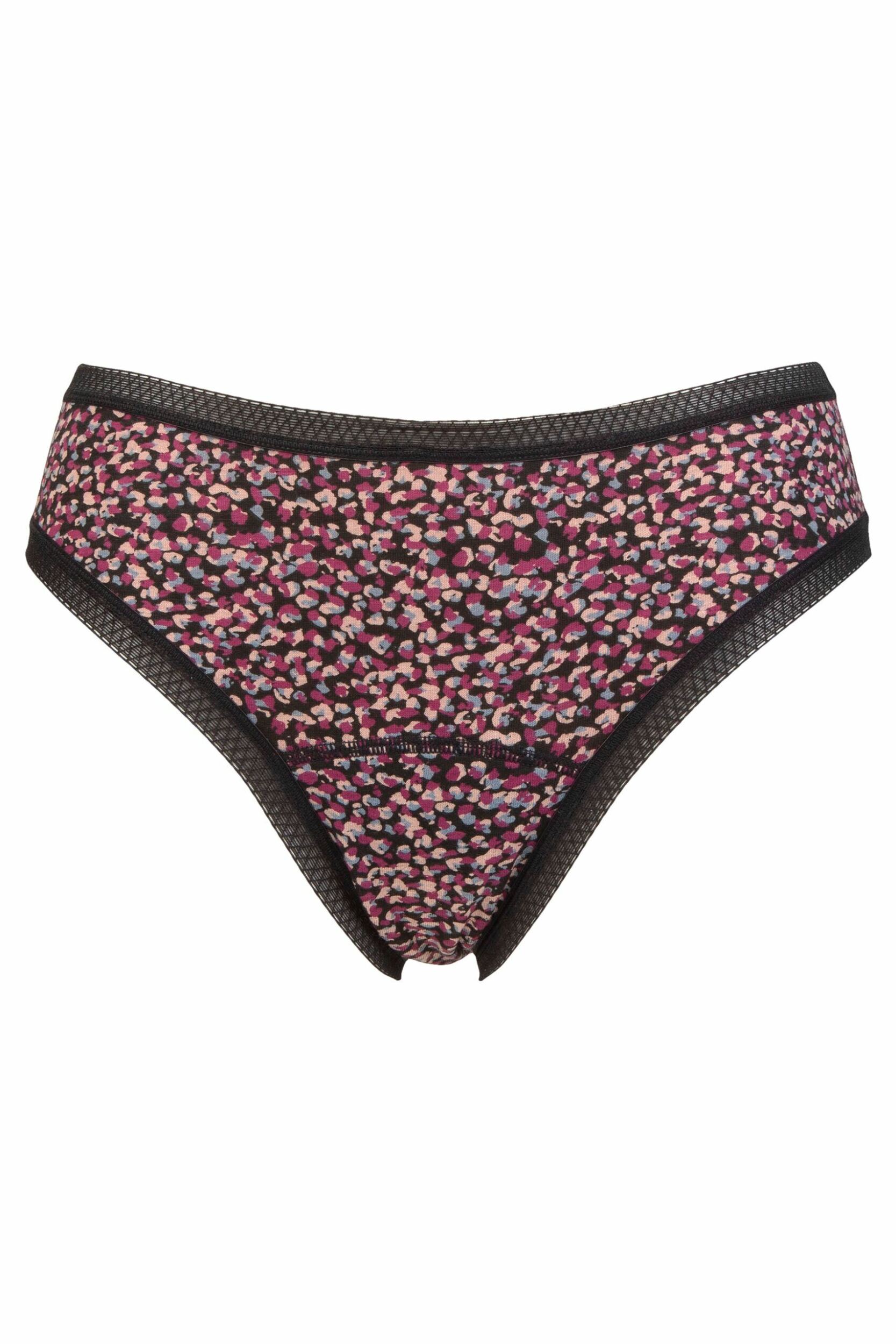 Women's 1 Pack Love Luna Period Bikini Briefs Leopard 8-10 UK