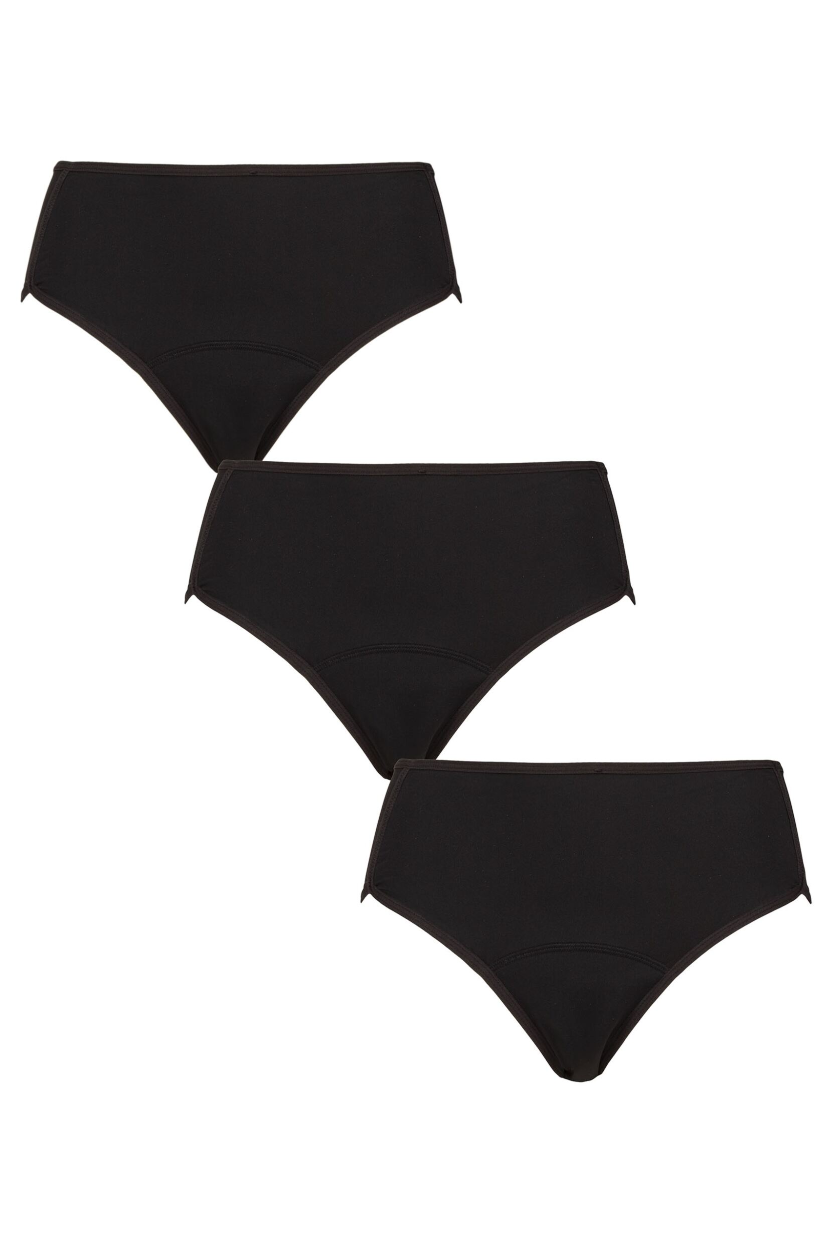 Image of Women's 3 Pack Love Luna Midi Cut Period Briefs Black-12