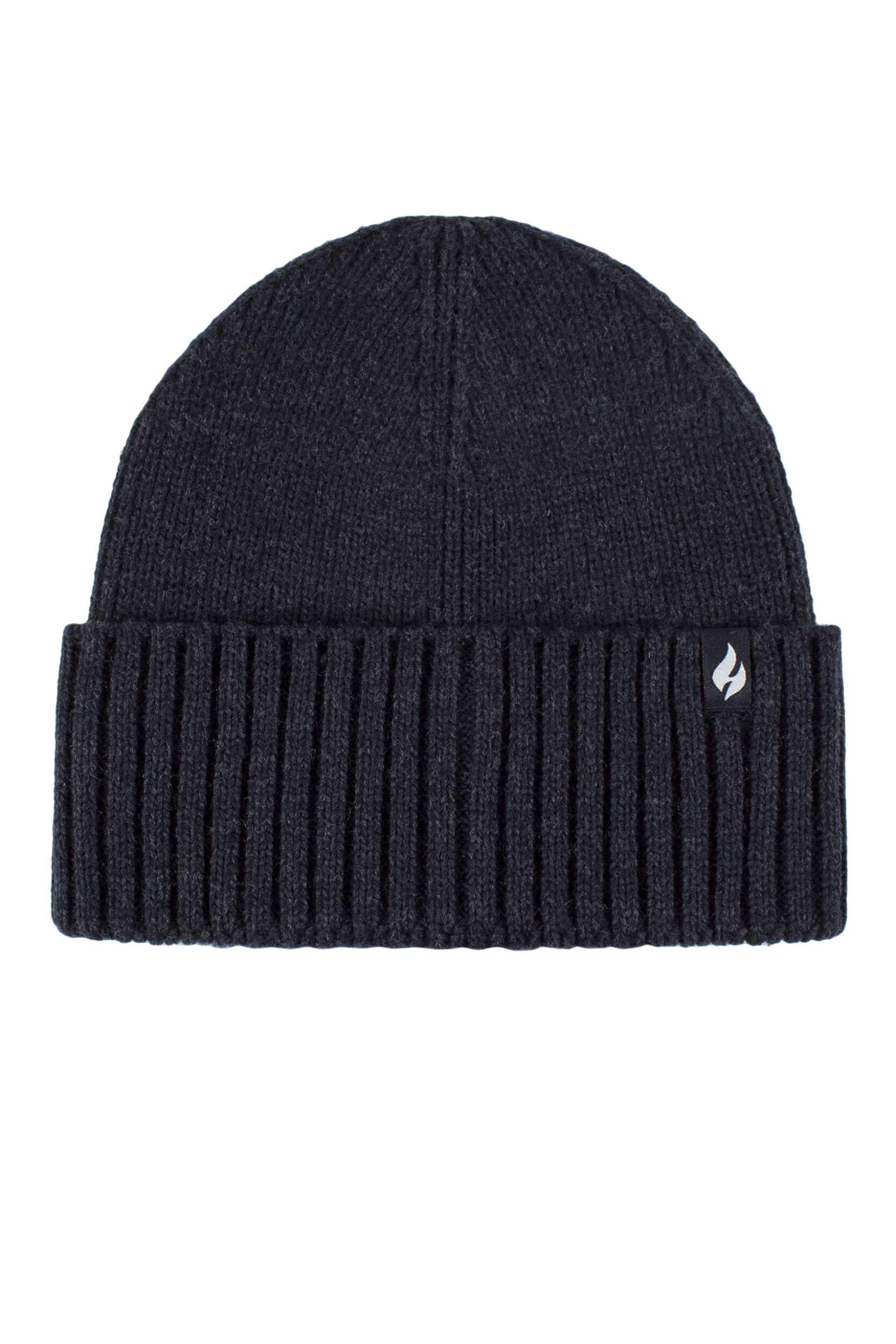 Mens and Women's 1 Pack SOCKSHOP Heat Holders Lite Ashwood Ribbed Turnover Hat Navy One Size