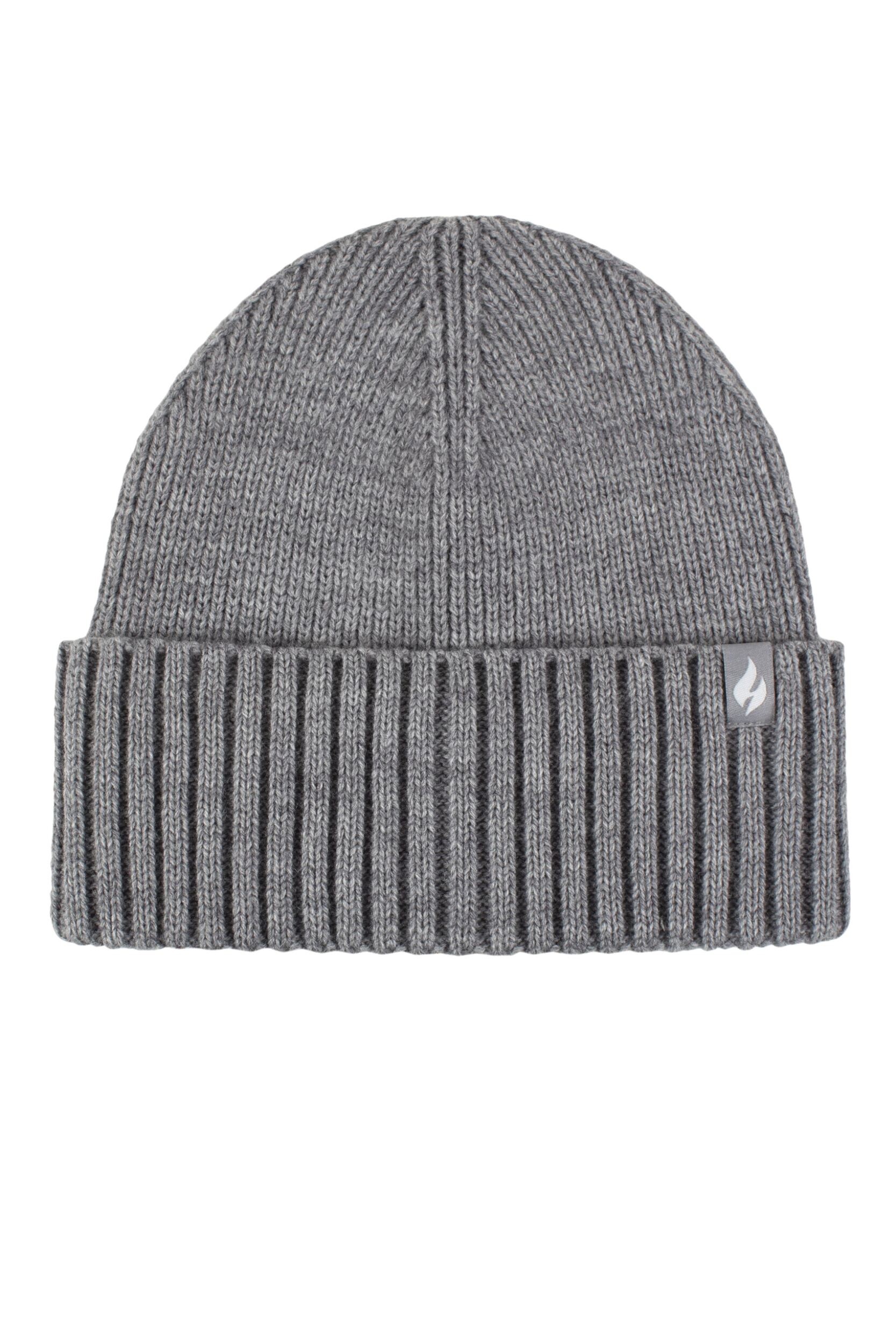 Mens and Women's 1 Pack SOCKSHOP Heat Holders Lite Ashwood Ribbed Turnover Hat Light Grey One Size