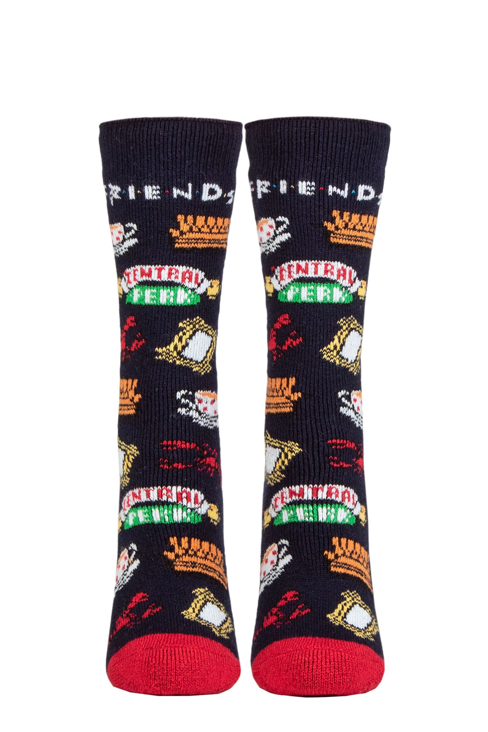 Women's 1 Pair SOCKSHOP Heat Holders 1.6 TOG Lite Friends Thermal Socks Navy 4-8 Ladies