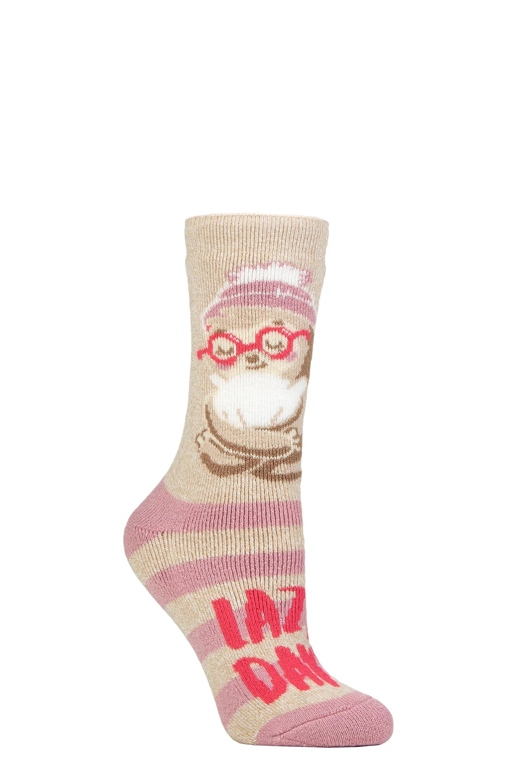 Women's 1 Pair SOCKSHOP Heat Holders Fun Feet Lite Thermal Socks Lazy Days 4