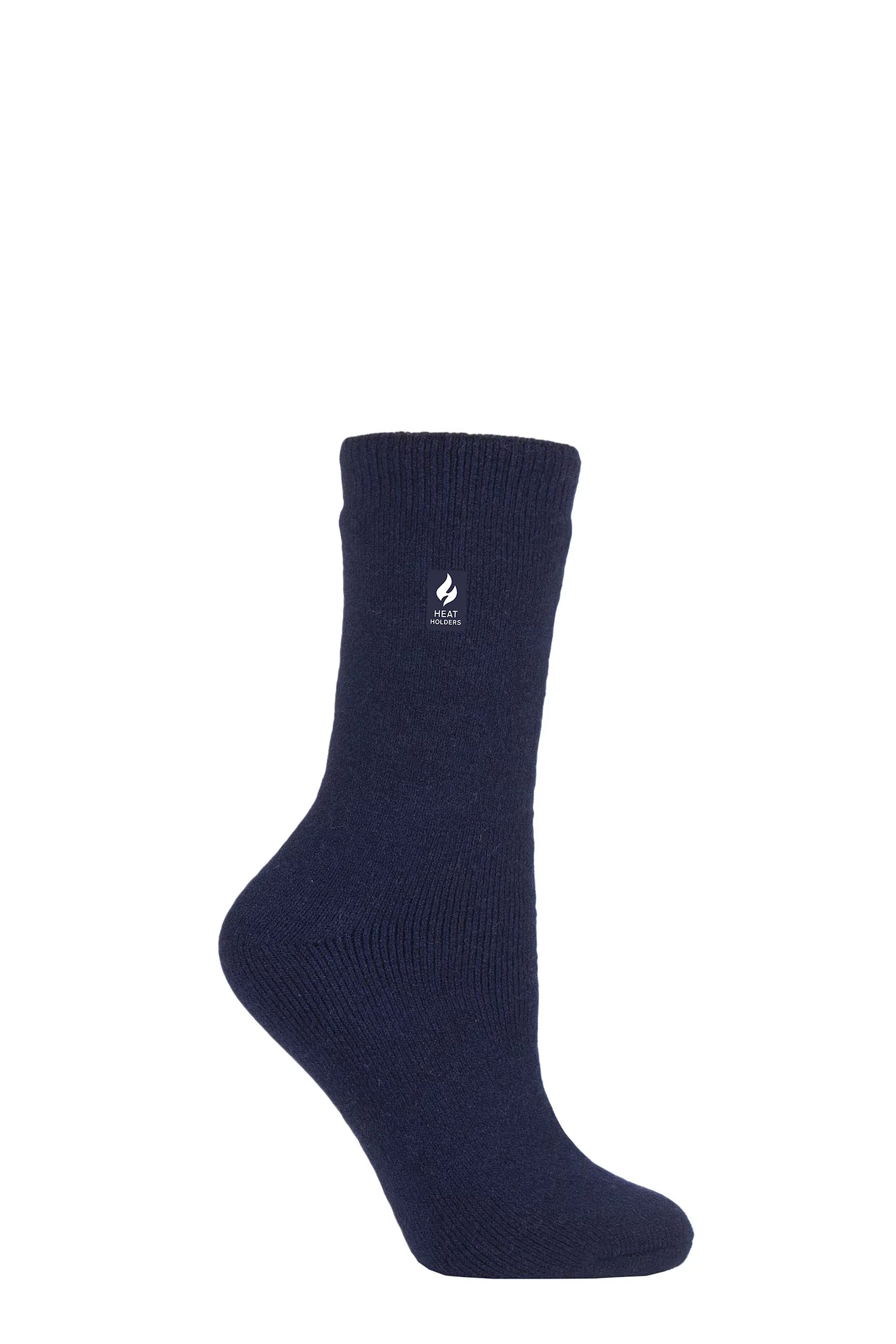 Women's 1 Pair Heat Holders 1.6 TOG Lite Plain Socks Navy 4-8 Ladies