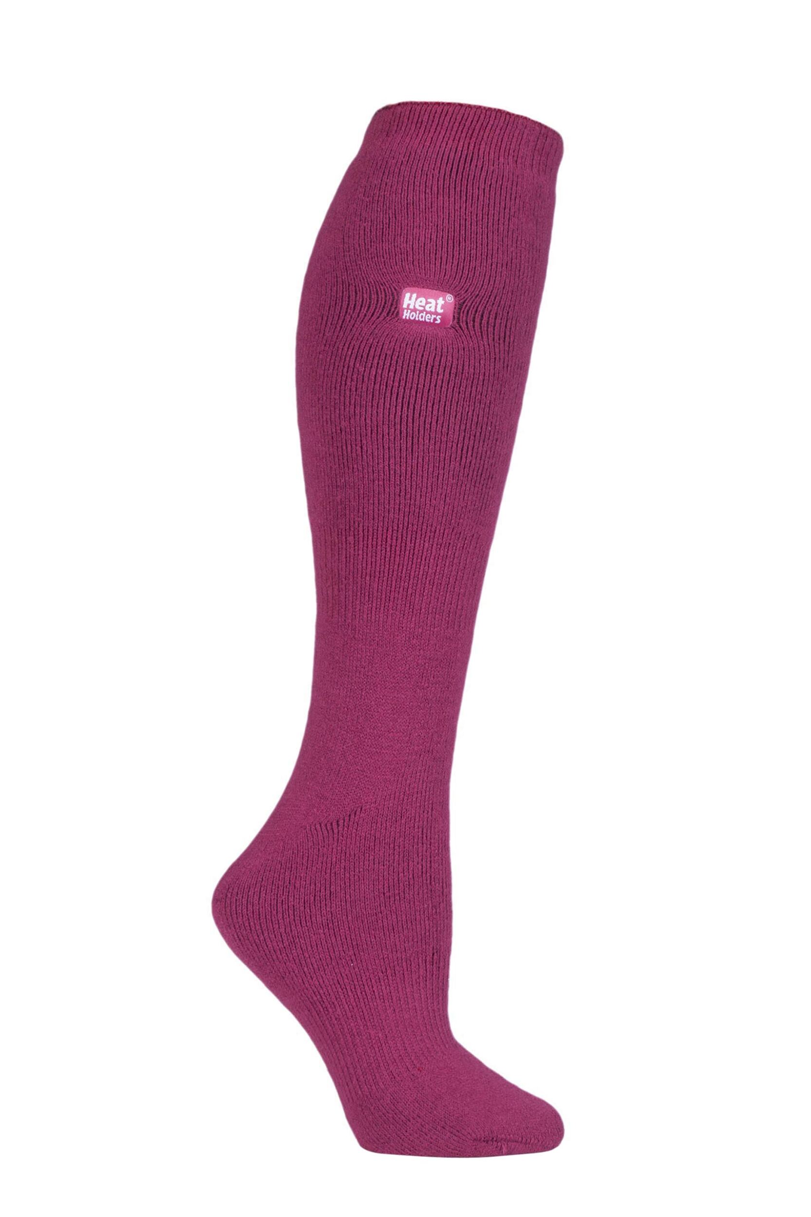 Image of 1 Pair Raspberry 1.6 TOG Lite Knee High Socks Ladies 4-8 Ladies - Heat Holders