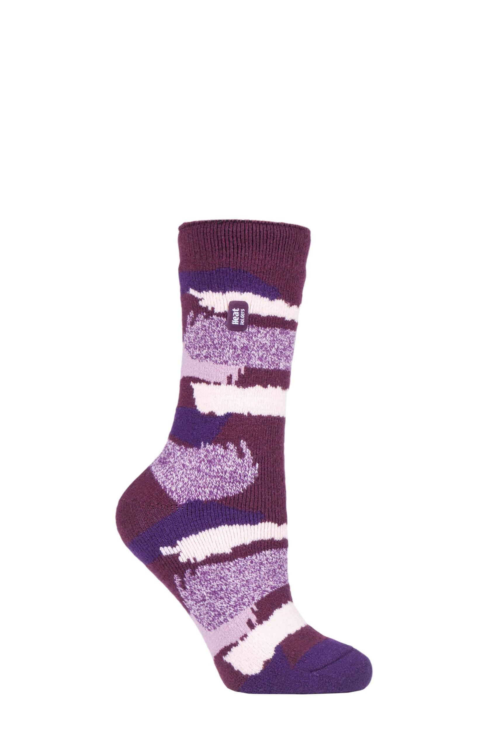 Women's 1 Pair SOCKSHOP Heat Holders 1.6 TOG Lite Patterned and Striped Socks Terraform 4-8 Ladies