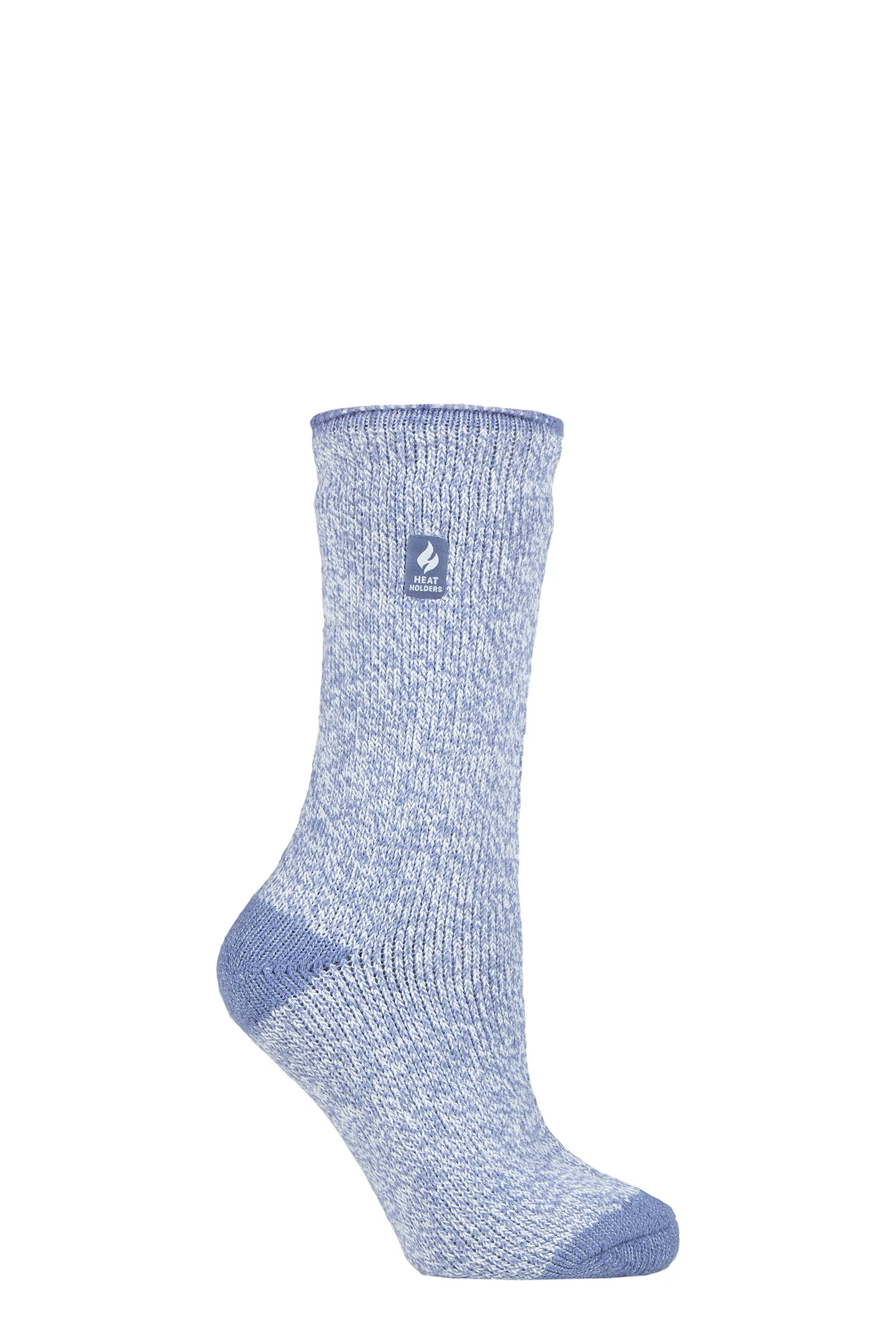 Women's 1 Pair SOCKSHOP Heat Holders 1.6 TOG Lite Patterned and Striped Socks Venice Heel & Toe Denim 4-8 Ladies