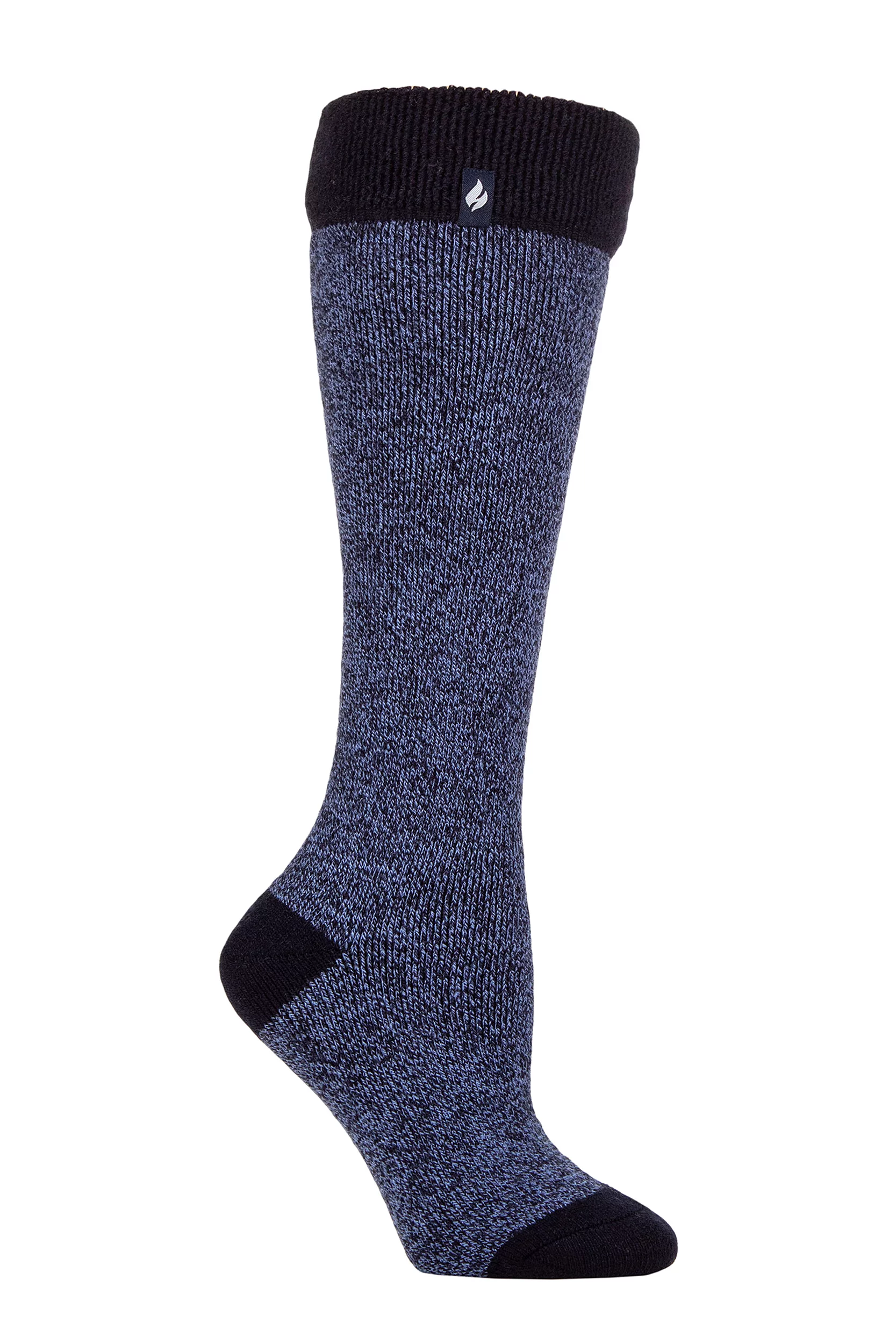 Women's 1 Pair SOCKSHOP Heat Holders Equestrian Collection 1.6 TOG Lite Thermal Wellington Boot Socks Amaryllis Twist Navy / Denim 4