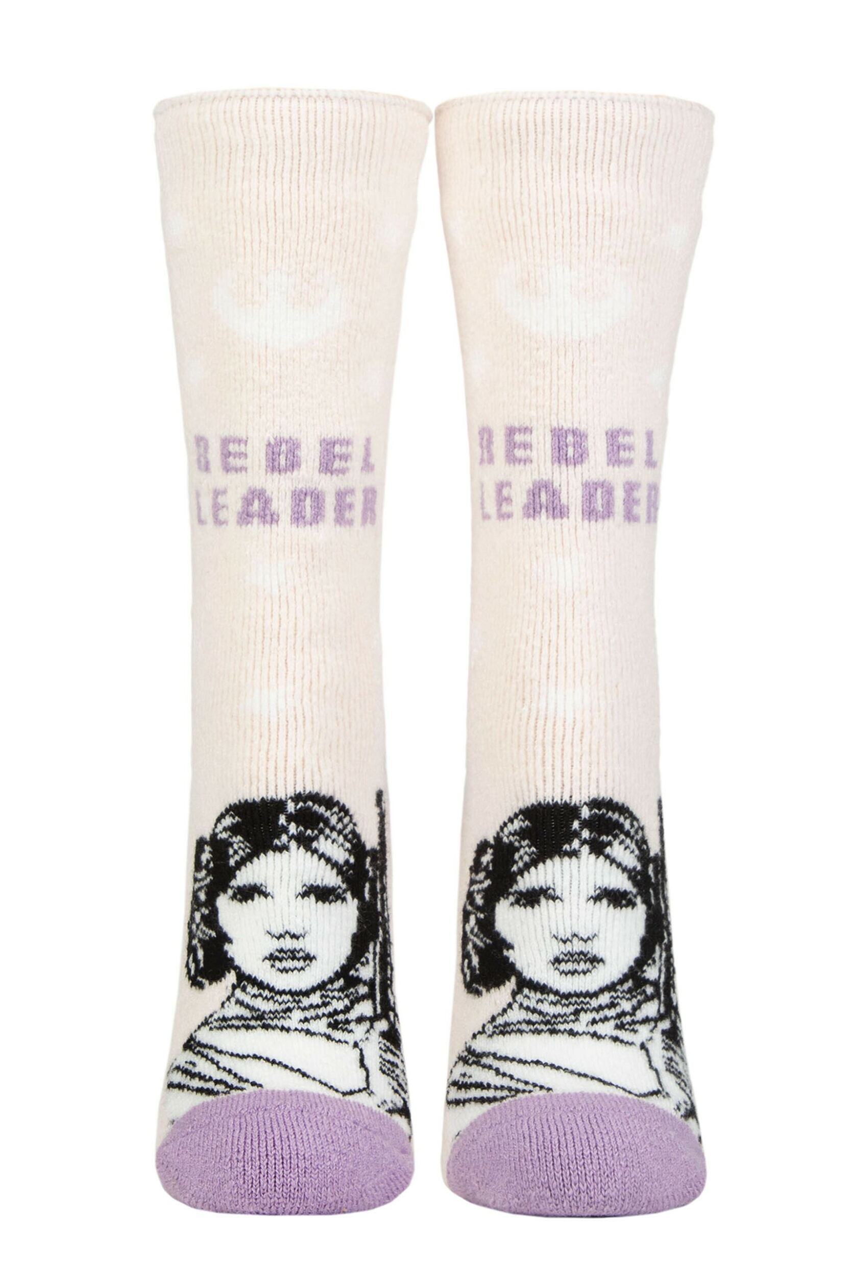 Women's 1 Pair SOCKSHOP Heat Holders Disney Star Wars 1.6 TOG Lite Princess Leia Thermal Socks Light Pink 4-8