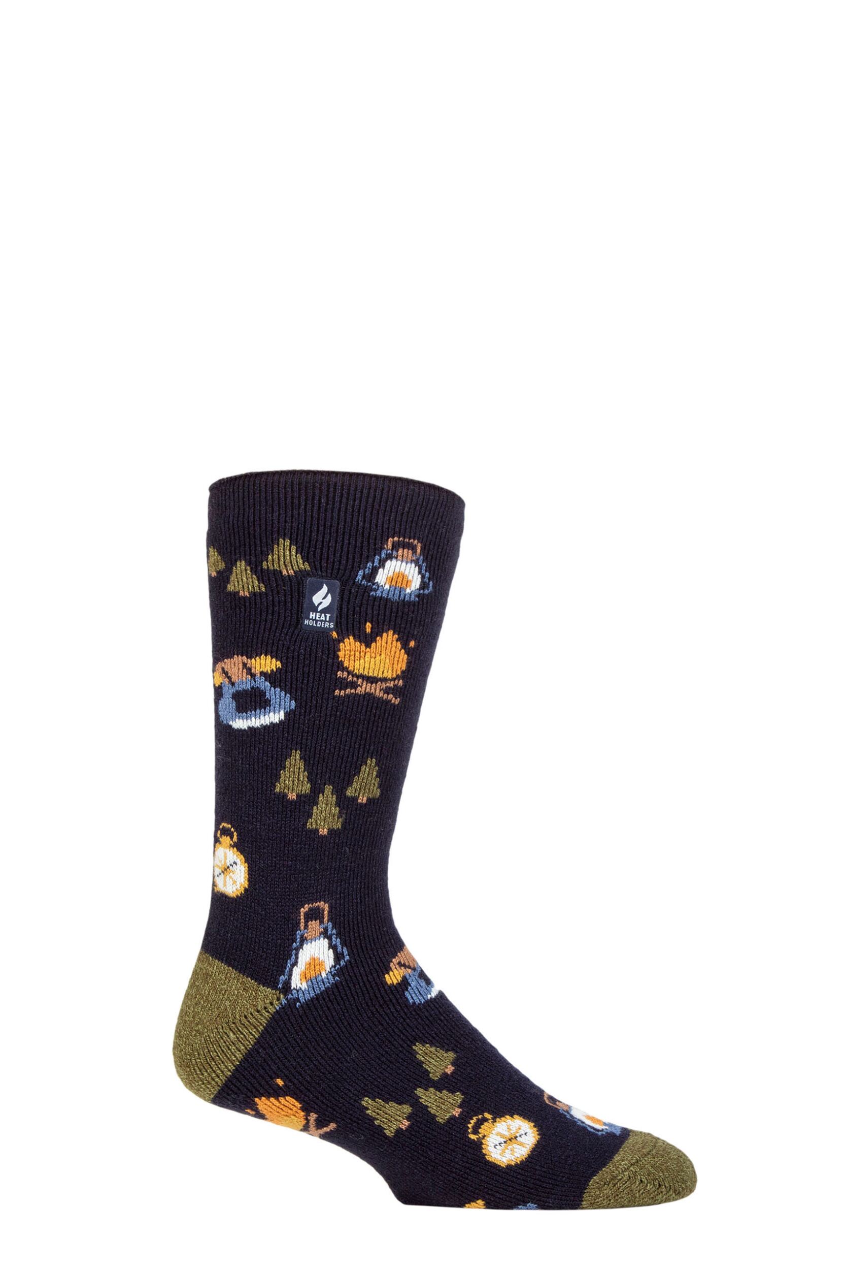 Mens 1 Pair SOCKSHOP Heat Holders 1.6 TOG Lite Hobby Thermal Socks Navy Outdoors 6-11