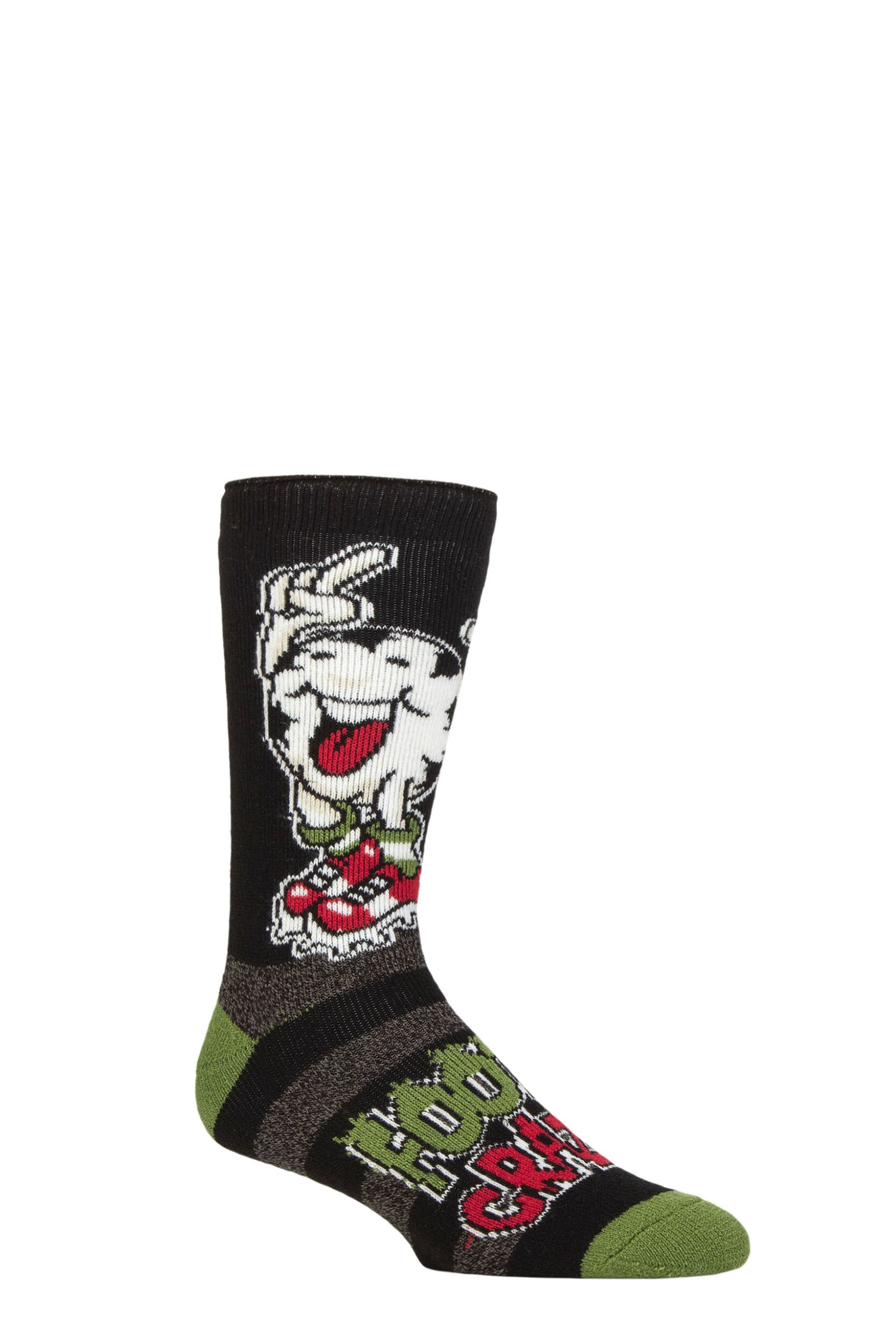 Mens 1 Pair SOCKSHOP Heat Holders 1.6 TOG Lite Novelty Thermal Socks Footy Crazy 6-11