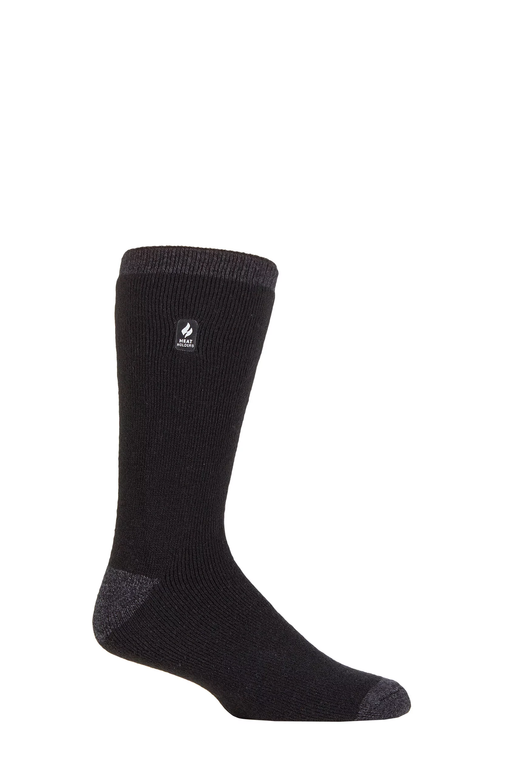 Mens 1 Pair SOCKSHOP Heat Holders 1.6 TOG Lite Striped, Patterned & Argyle Socks Amsterdam Heel & Toe Black 6-11 Mens