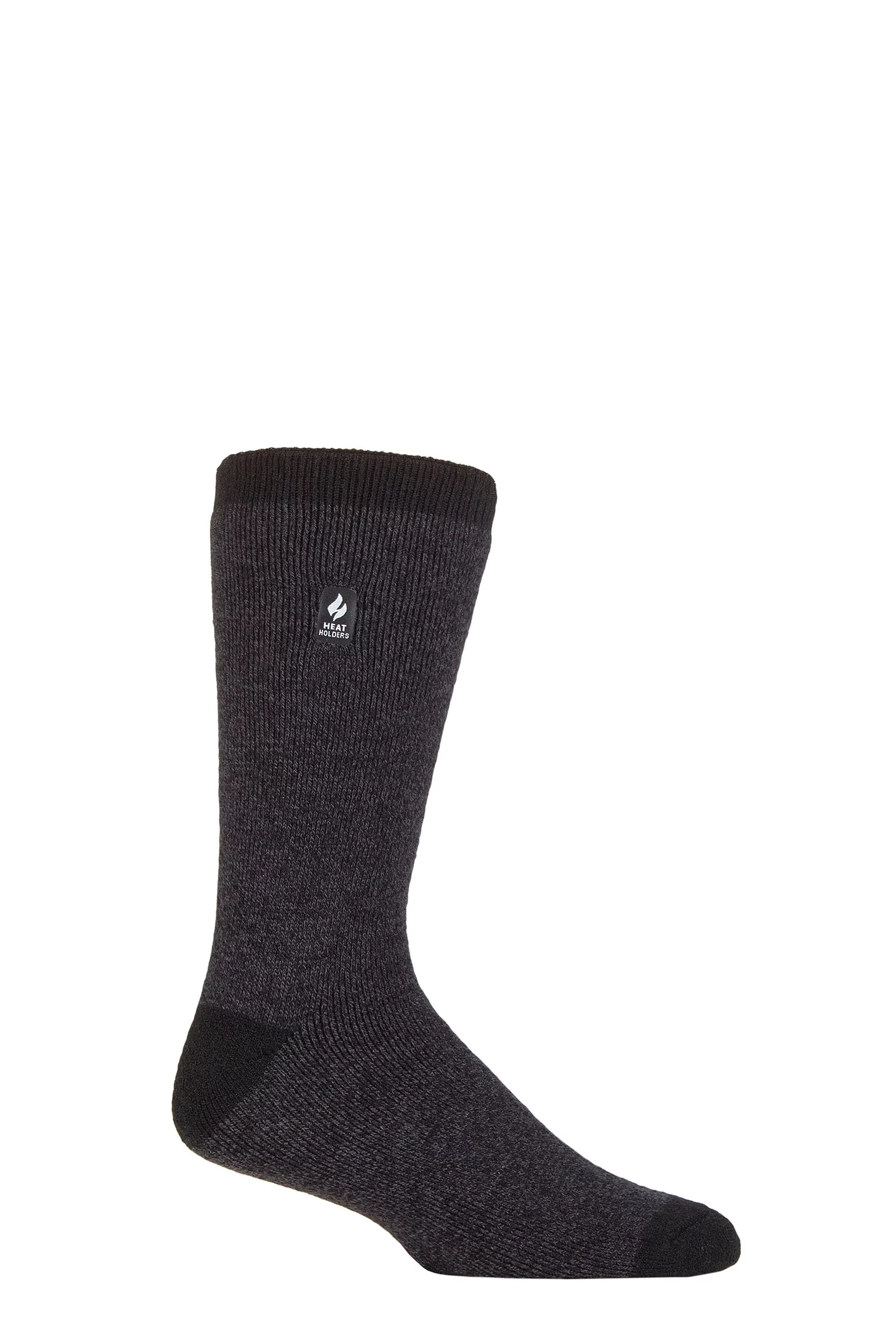 Mens 1 Pair SOCKSHOP Heat Holders 1.6 TOG Lite Striped, Patterned & Argyle Socks Amsterdam Heel & Toe Charcoal 6-11 Mens