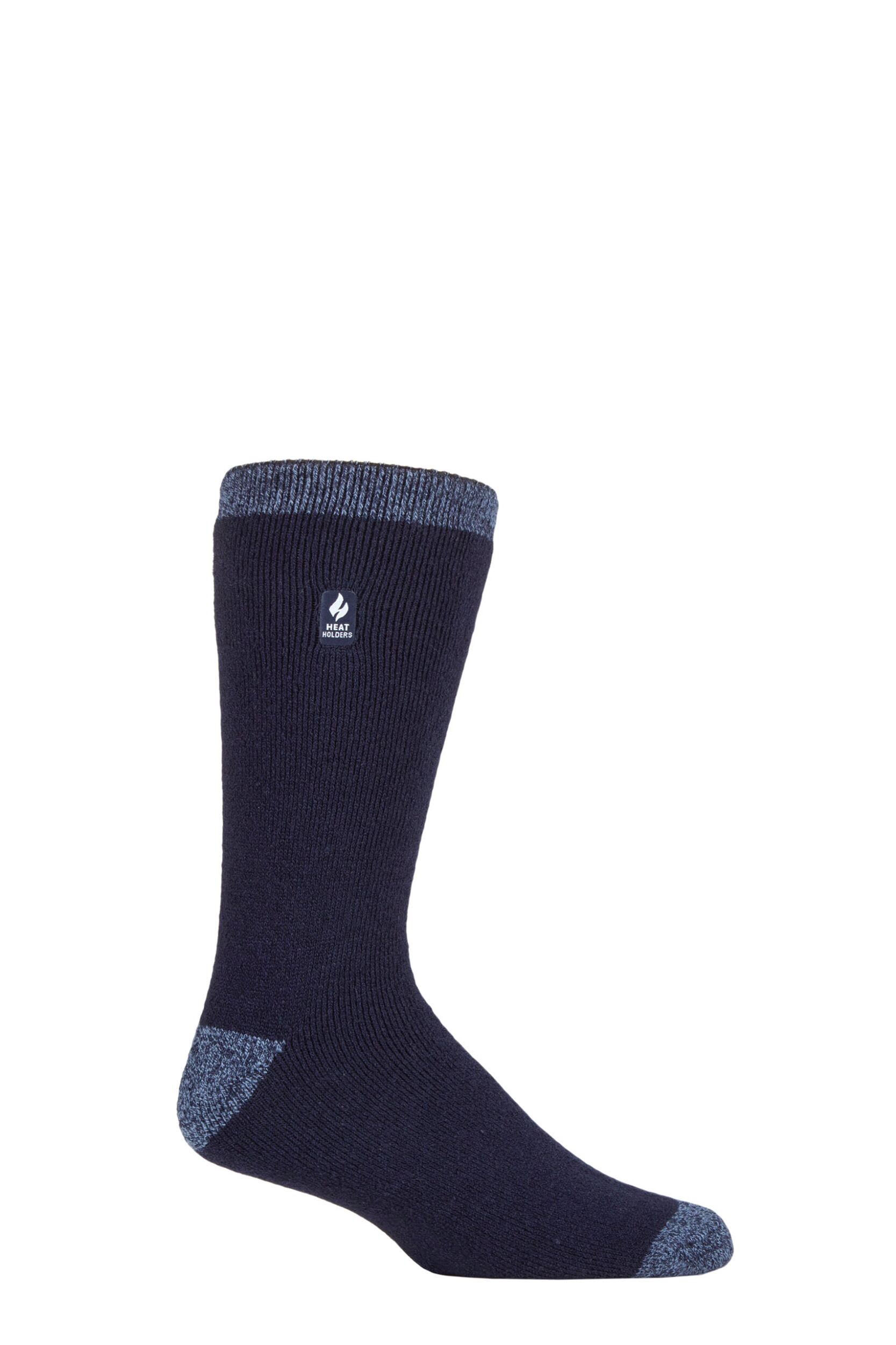 Mens 1 Pair SOCKSHOP Heat Holders 1.6 TOG Lite Striped, Patterned & Argyle Socks Amsterdam Heel & Toe Navy 6-11 Mens