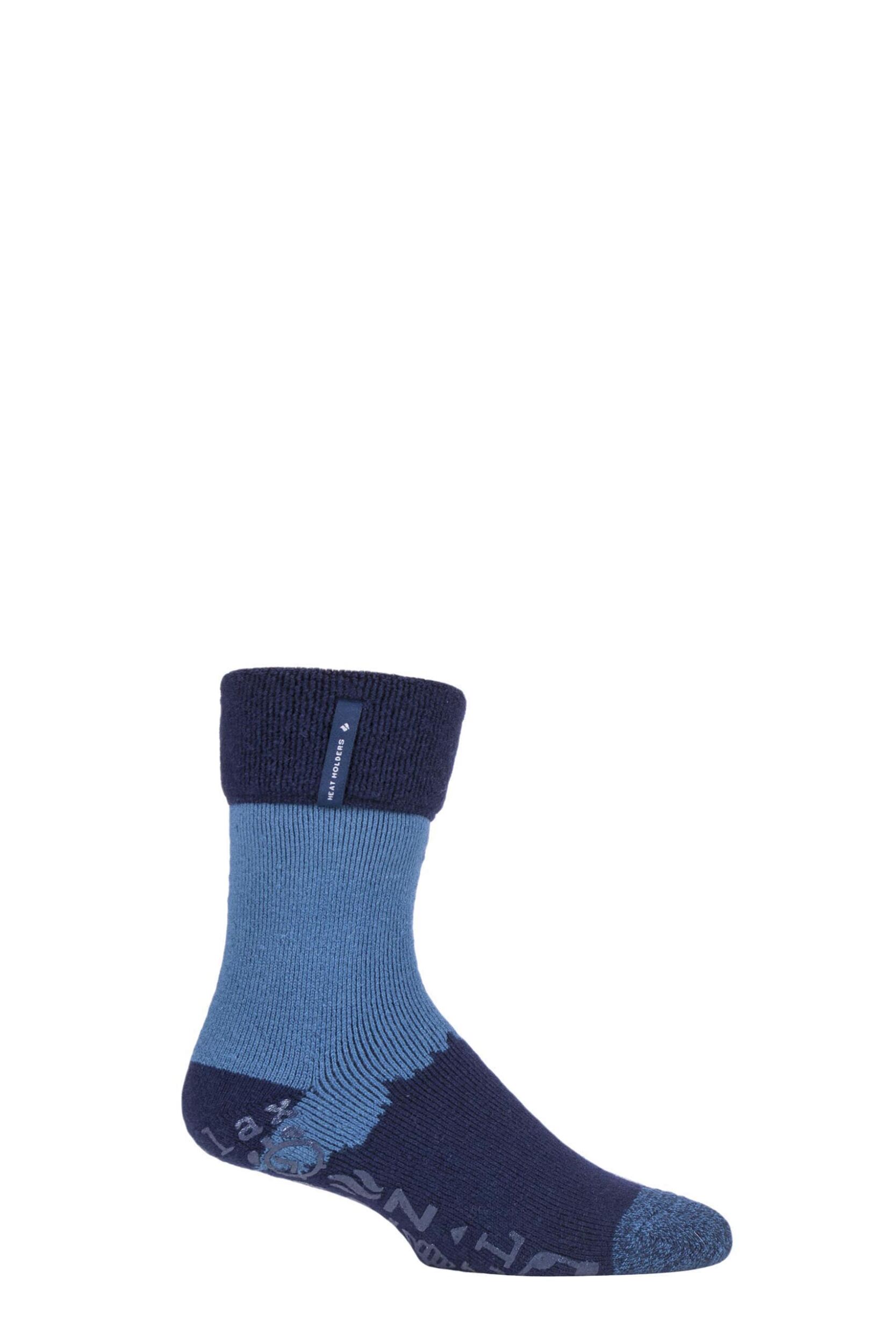 1 Pair Navy Lounge Lite Socks Men's 6-11 Mens - Heat Holders