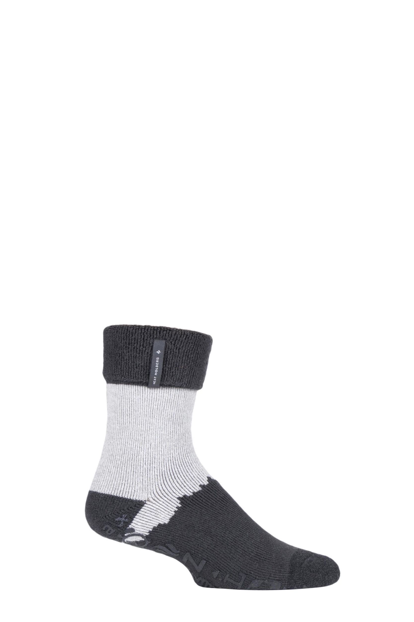 1 Pair Charcoal Lounge Lite Socks Men's 6-11 Mens - Heat Holders