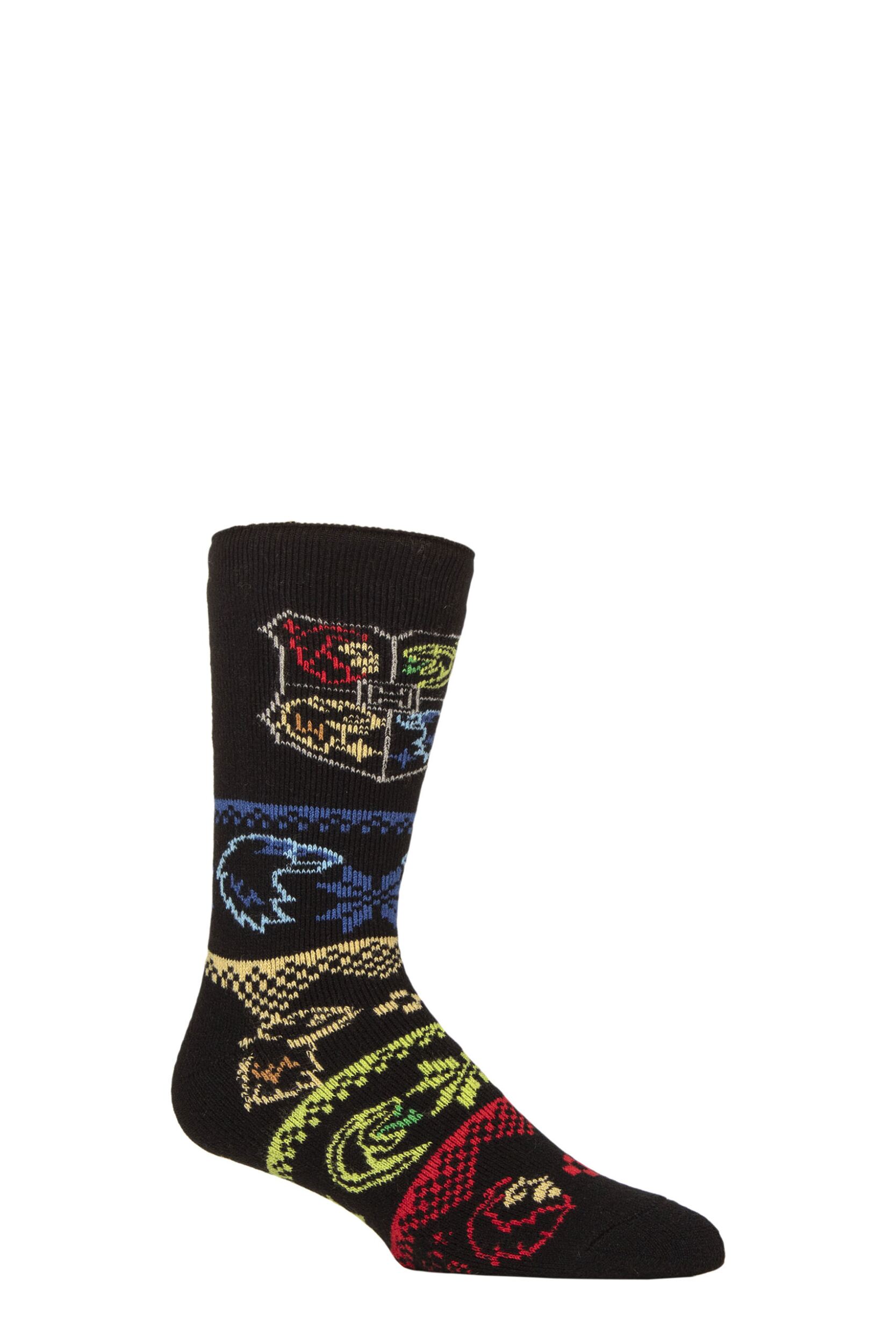 Mens 1 Pair SOCKSHOP Heat Holders 1.6 TOG Lite Harry Potter Fairisle Thermal Socks Black 6-11 Mens