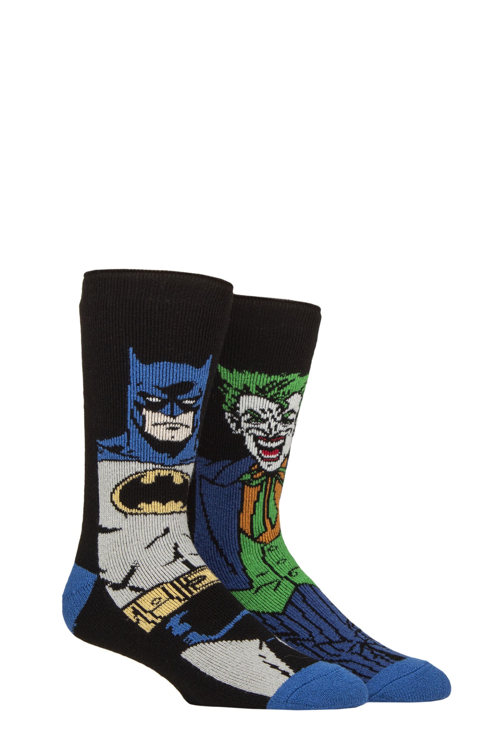 Mens 1 Pair SOCKSHOP Heat Holders 1.6 TOG Lite DC Comics Batman & The Joker Thermal Socks Black 6-11 Mens